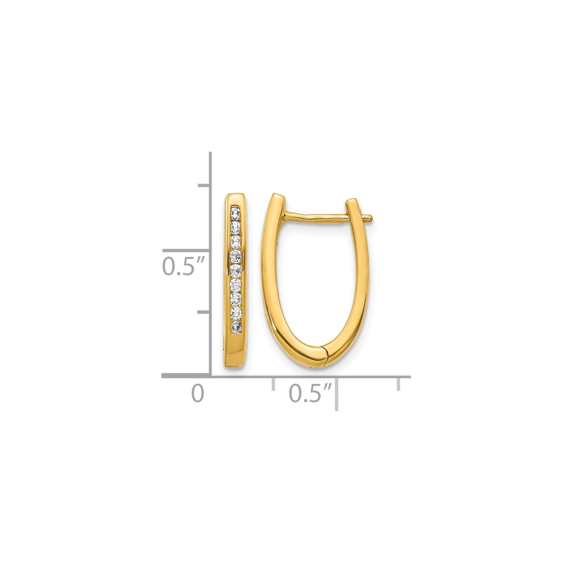14k Gold Lab Grown Diamond Hinged Hoop Earrings 1/4 carat