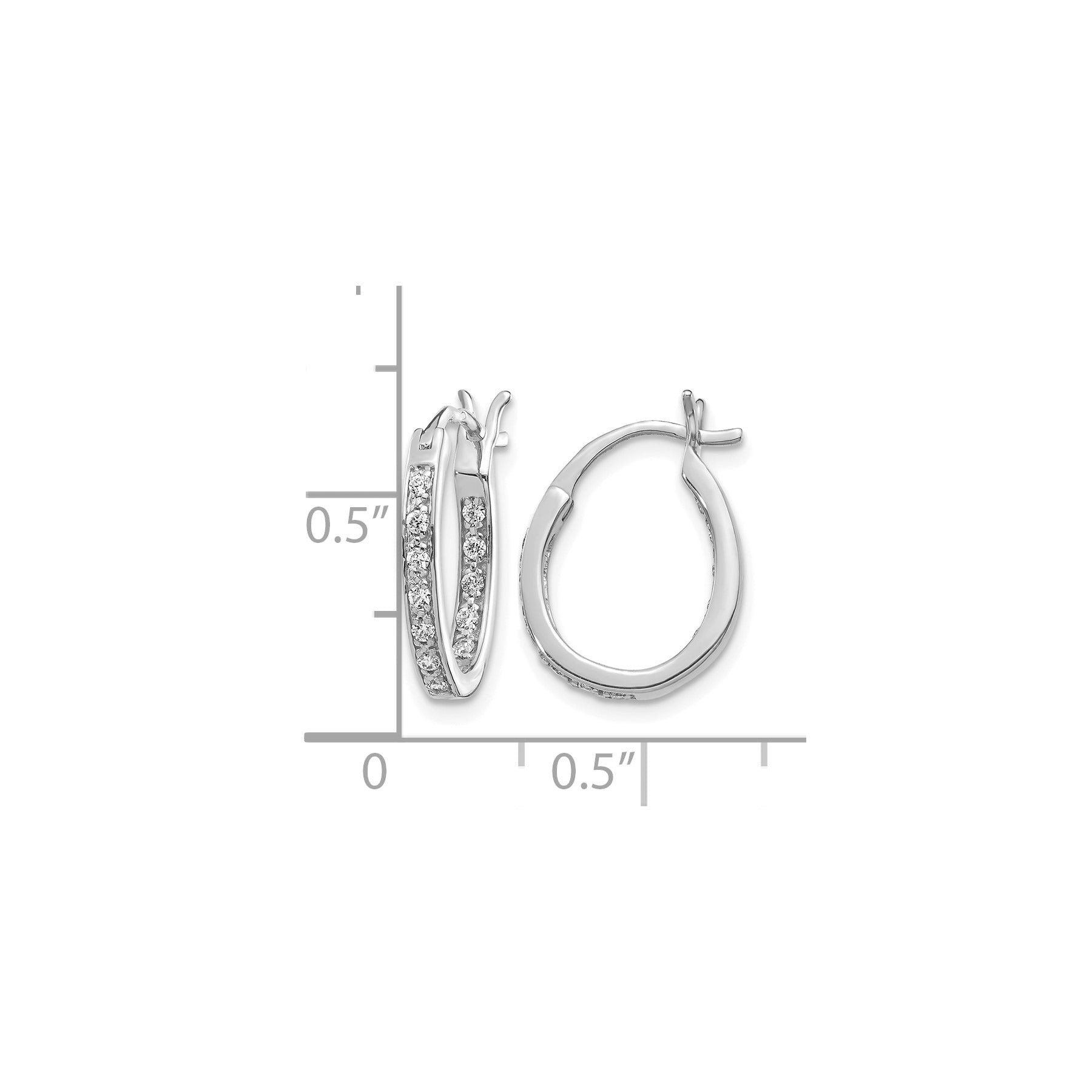 14k Gold Lab Grown Diamond Hoop Earrings 1/2 Carat