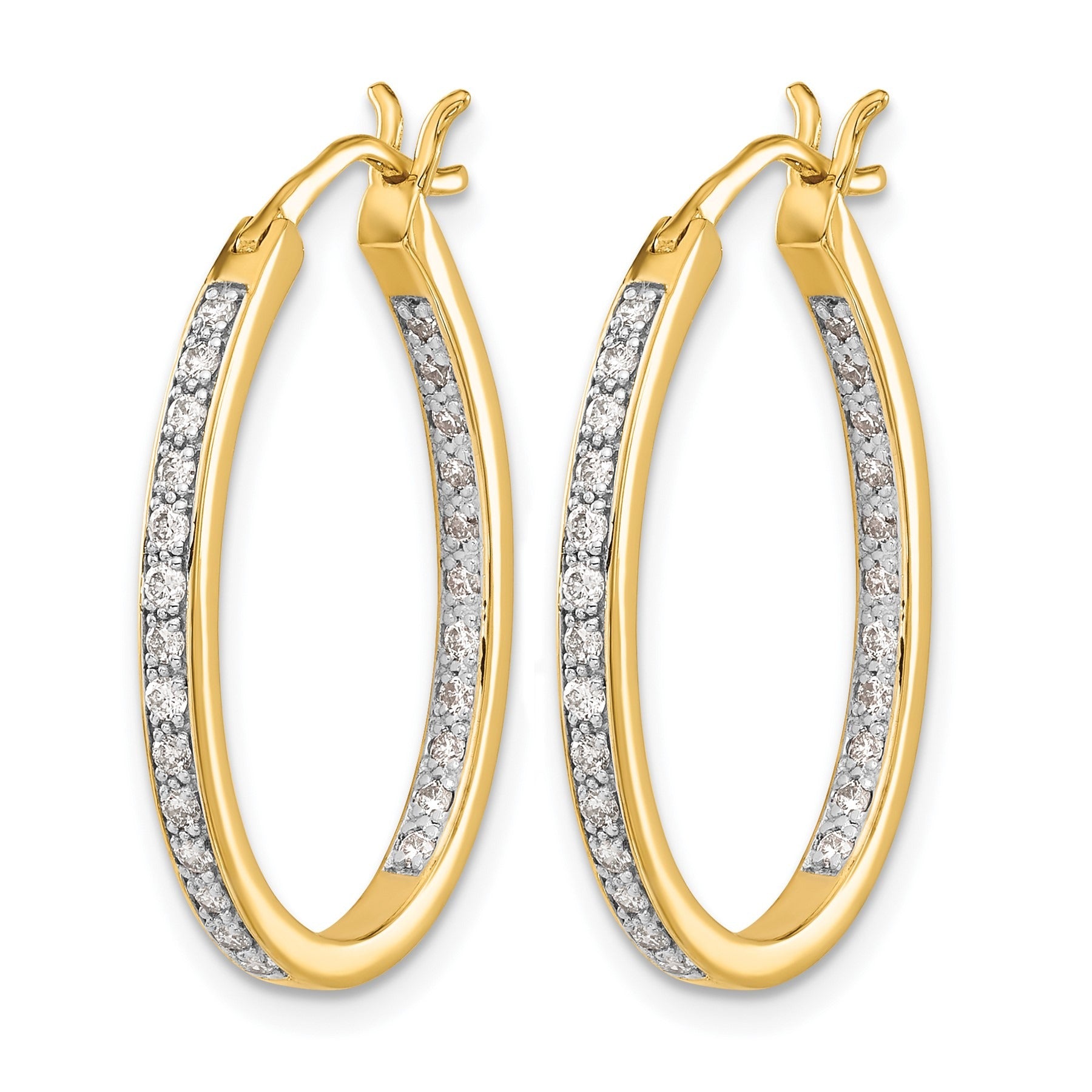 14k Gold Lab Grown Diamond Hoop Earrings 1/2 Carat