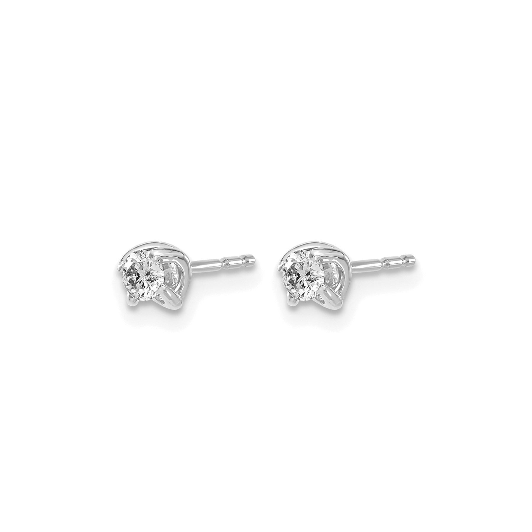14k White Gold Lab Grown Diamond Solitaire Stud Post Earrings