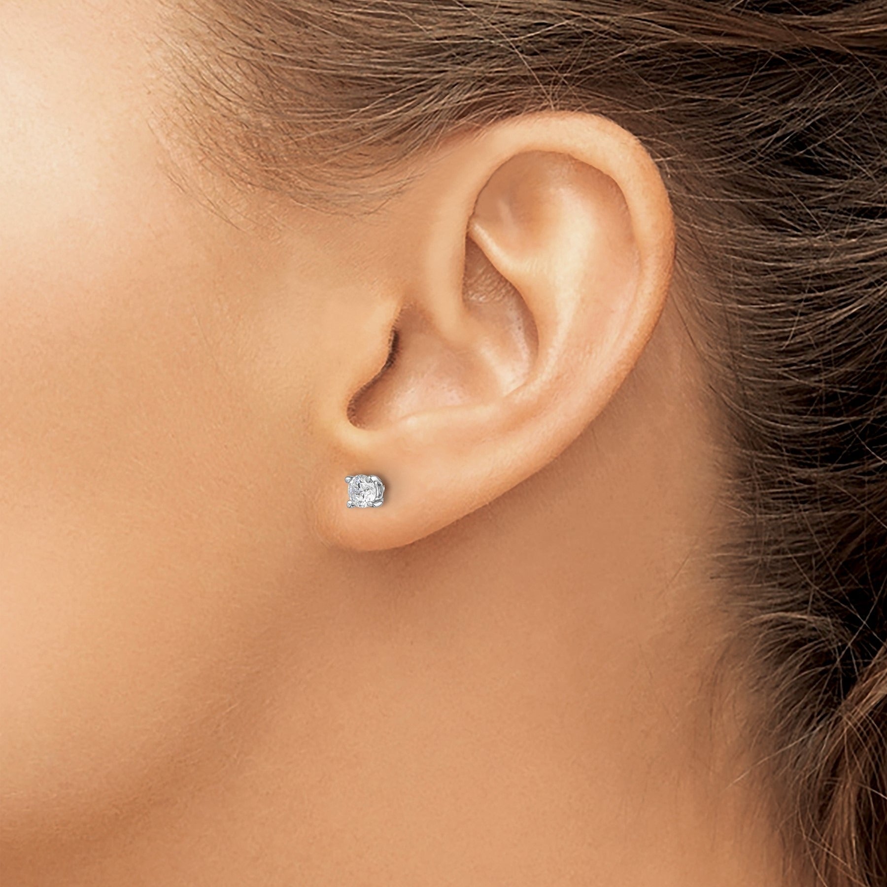 14k White Gold Lab Diamond Stud Earrings