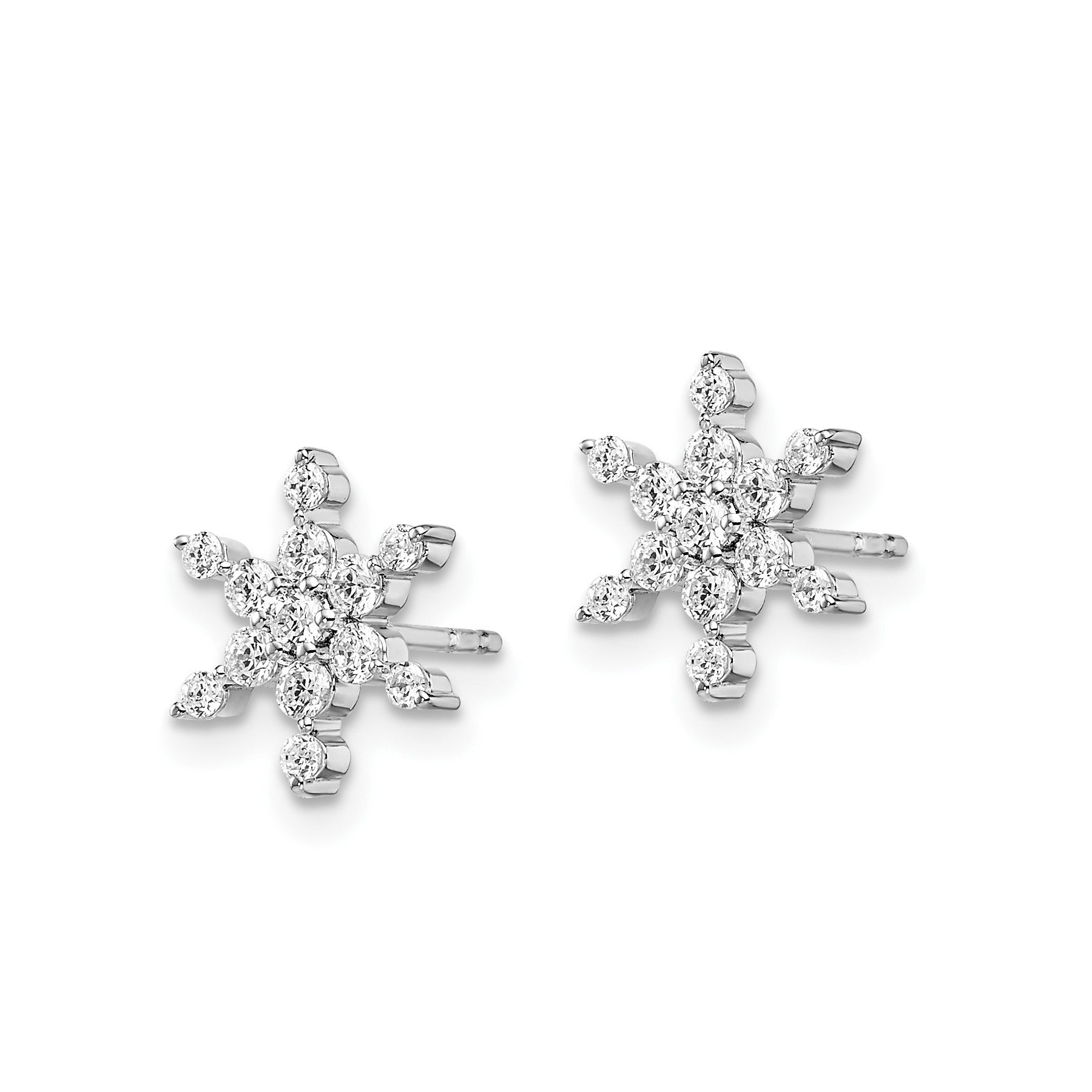 14k White Gold Lab Grown Diamond Star Post Earrings