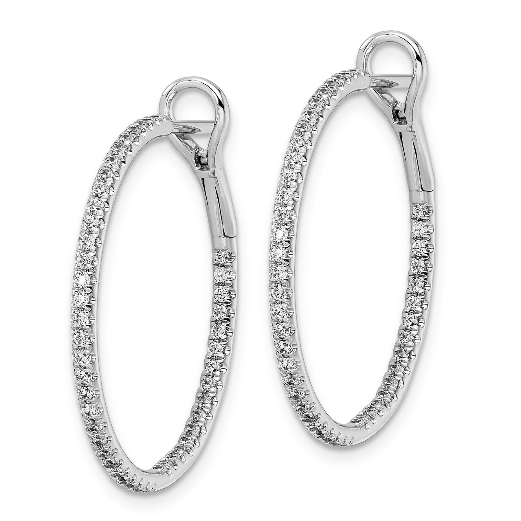14k Gold Lab Grown Diamond Hoop Earrings