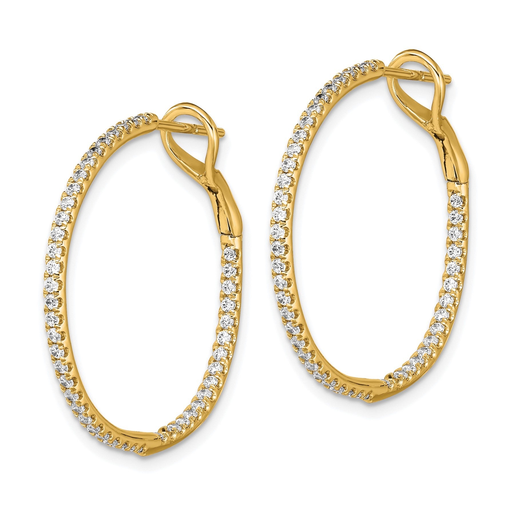 14k Gold Lab Grown Diamond Hoop Earrings