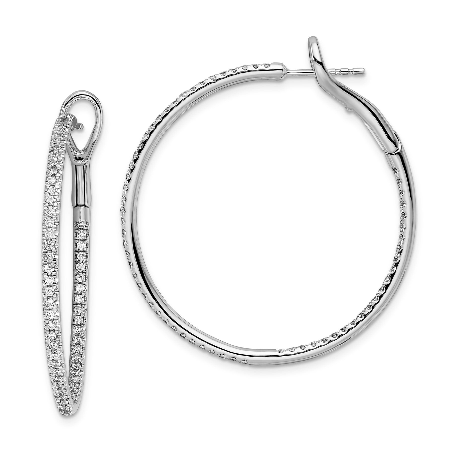 14k Gold Lab Grown Diamond Hoop Earrings