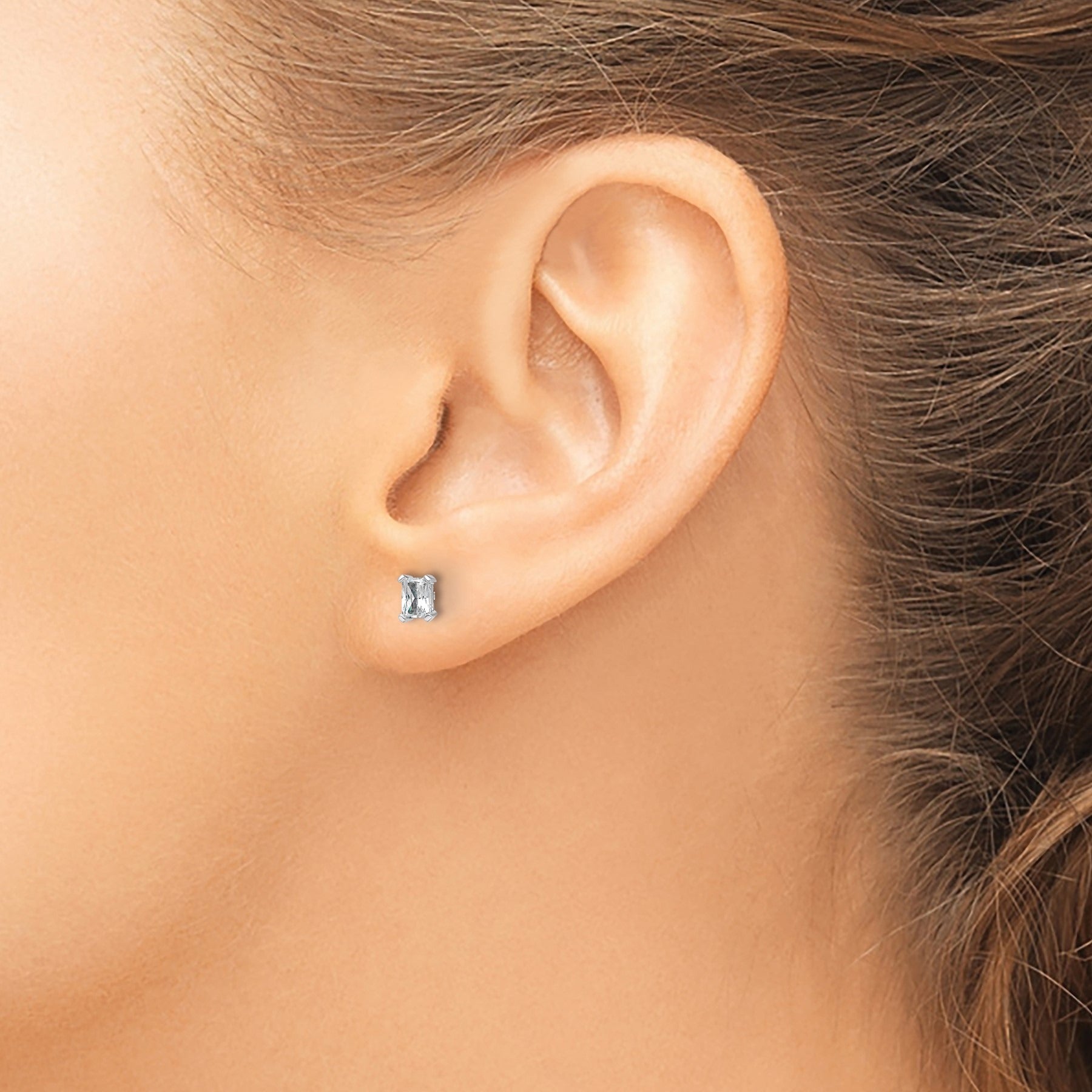 14k Gold Lab Grown Diamond Four Prong Stud Earrings