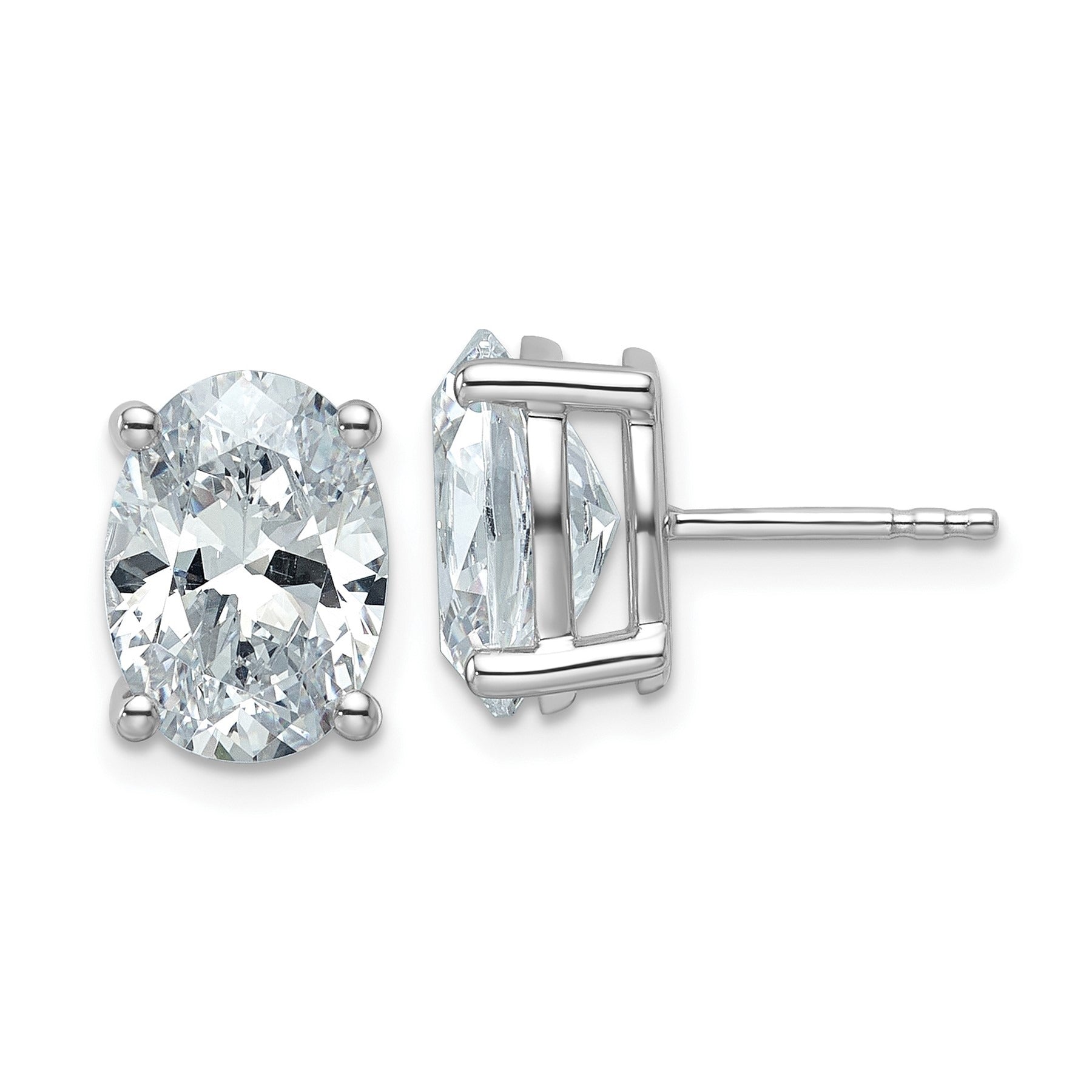 14K Gold Lab Grown Oval Diamond Stud Earrings