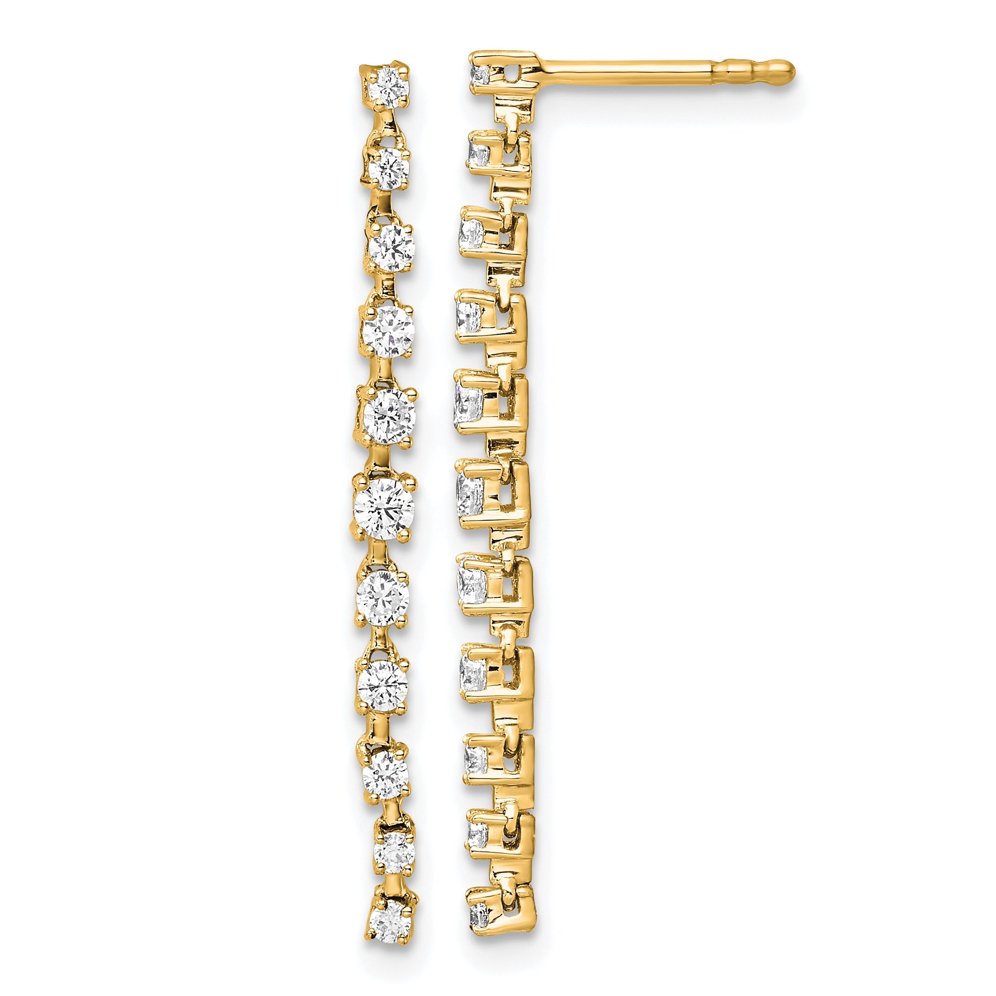 Gold 14K Lab Grown Diamond Post Dangle Earrings