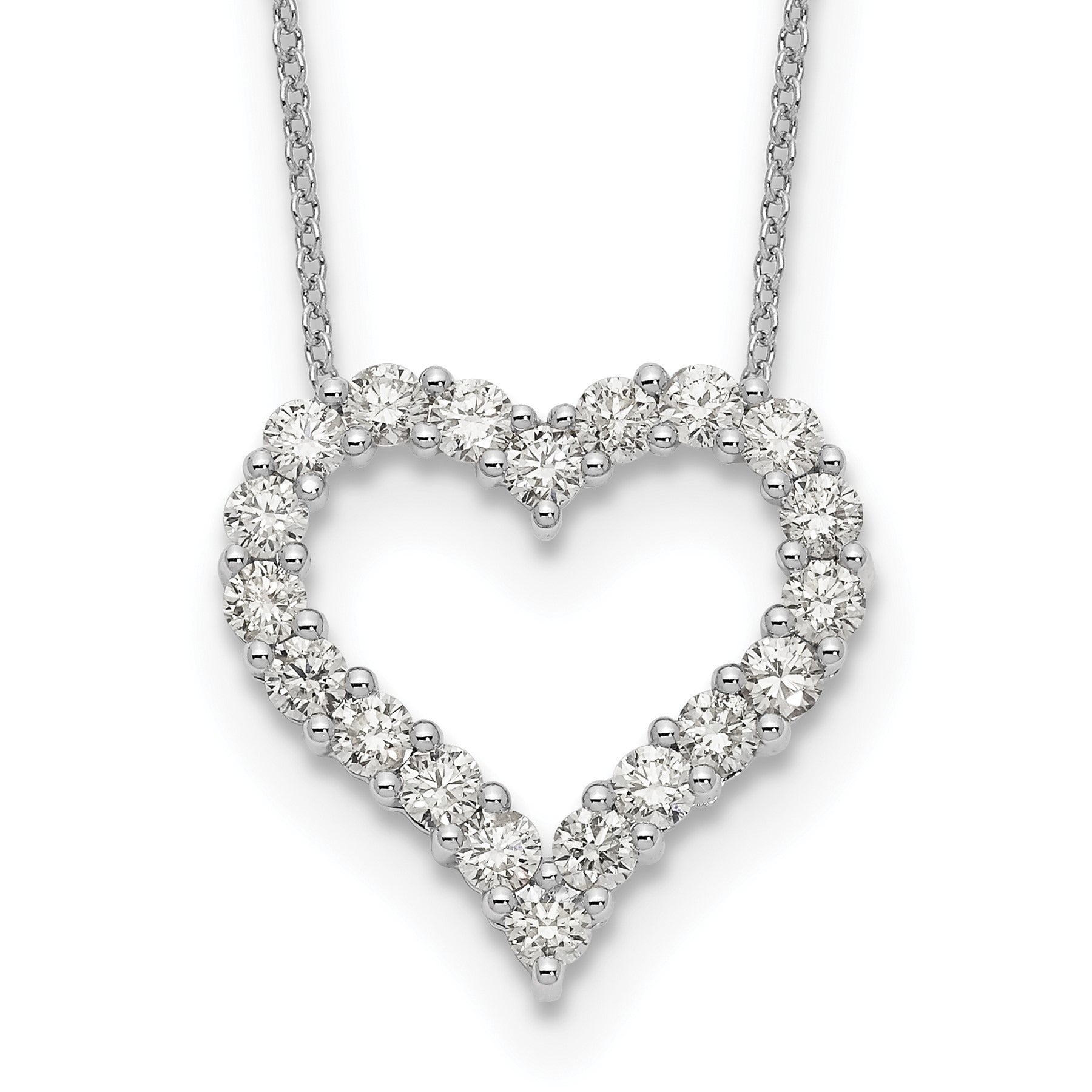 Lab Grown Diamond Open Heart Necklace Gold
