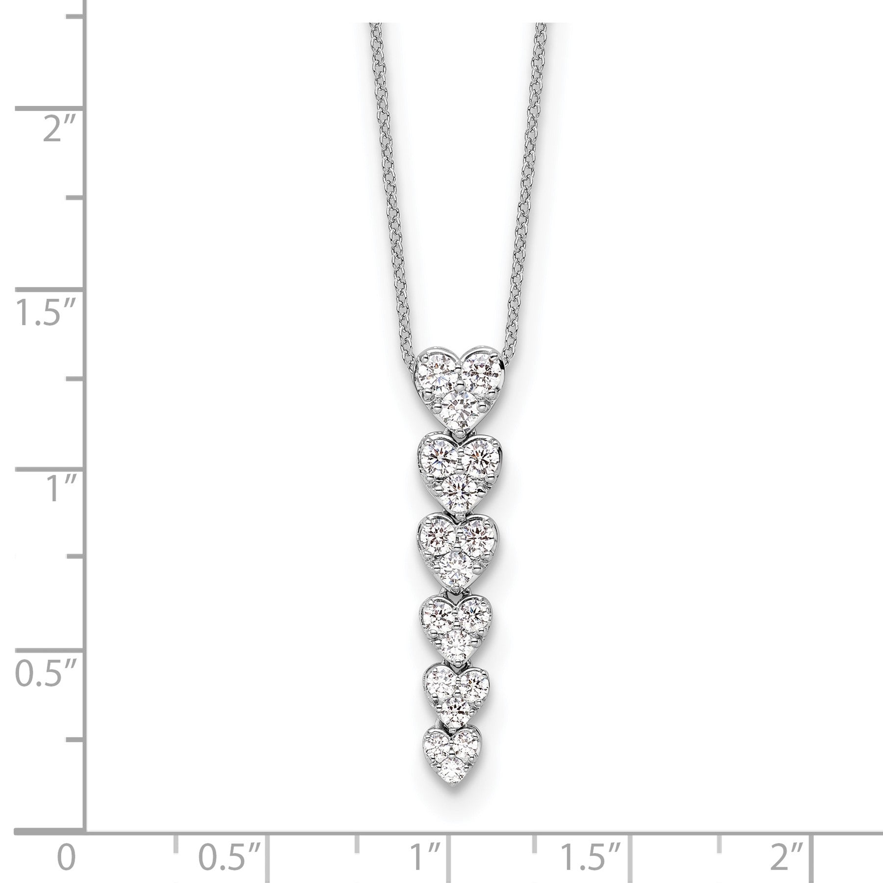 Lab Grown Diamond Hearts Drop Necklace 14K Gold