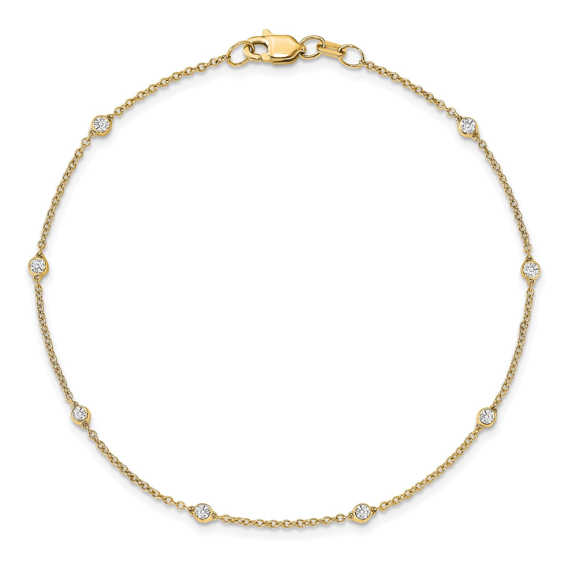 14K Yellow Gold Lab Grown Diamond Station Bracelet