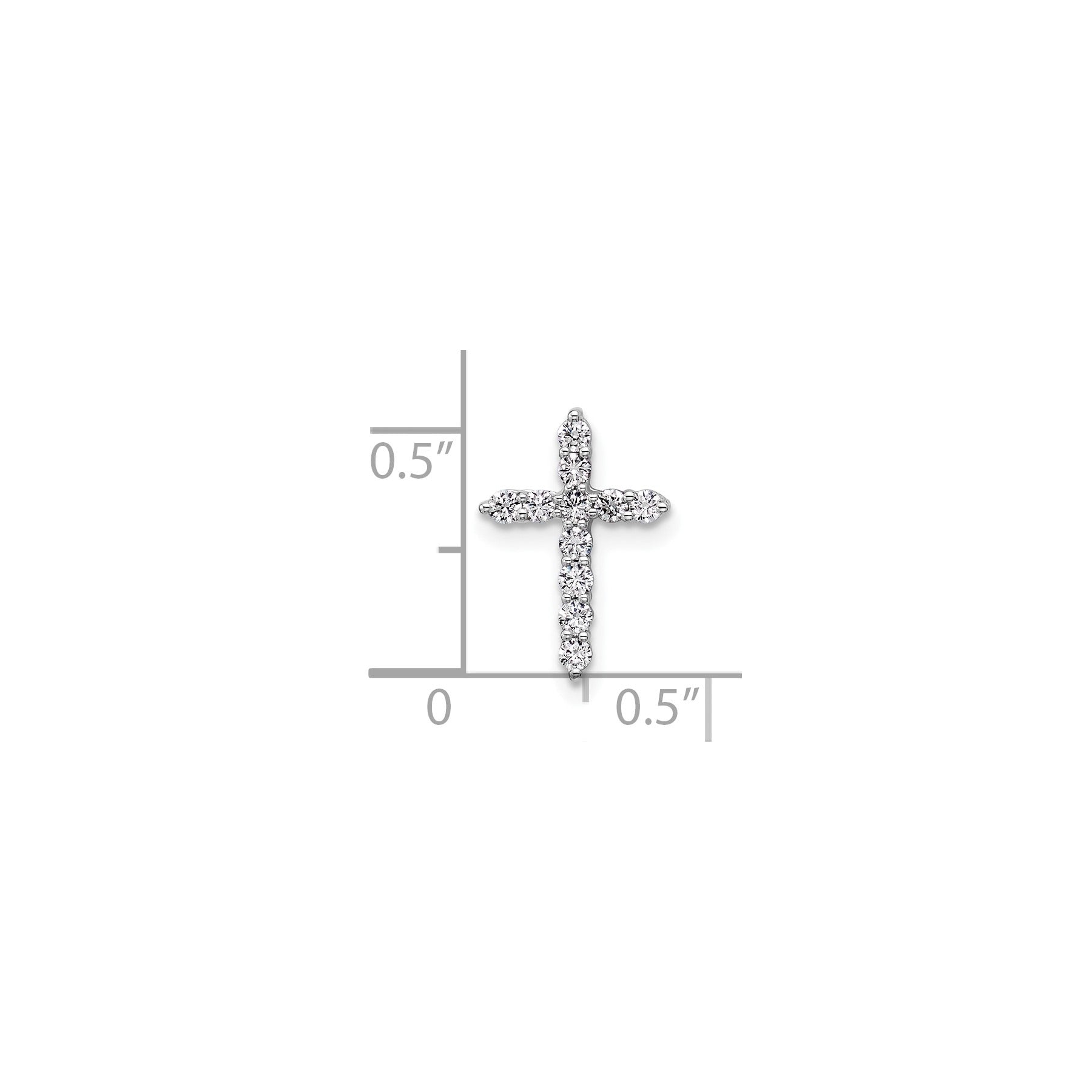 14k Gold Lab Grown Diamond Cross Chain Slide Pendant