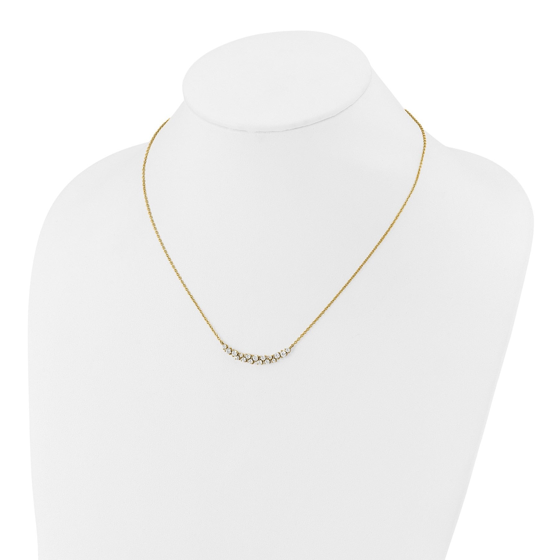 Lab Grown Diamond Fashion Bar Necklace Yellow Gold 7/8 ctw