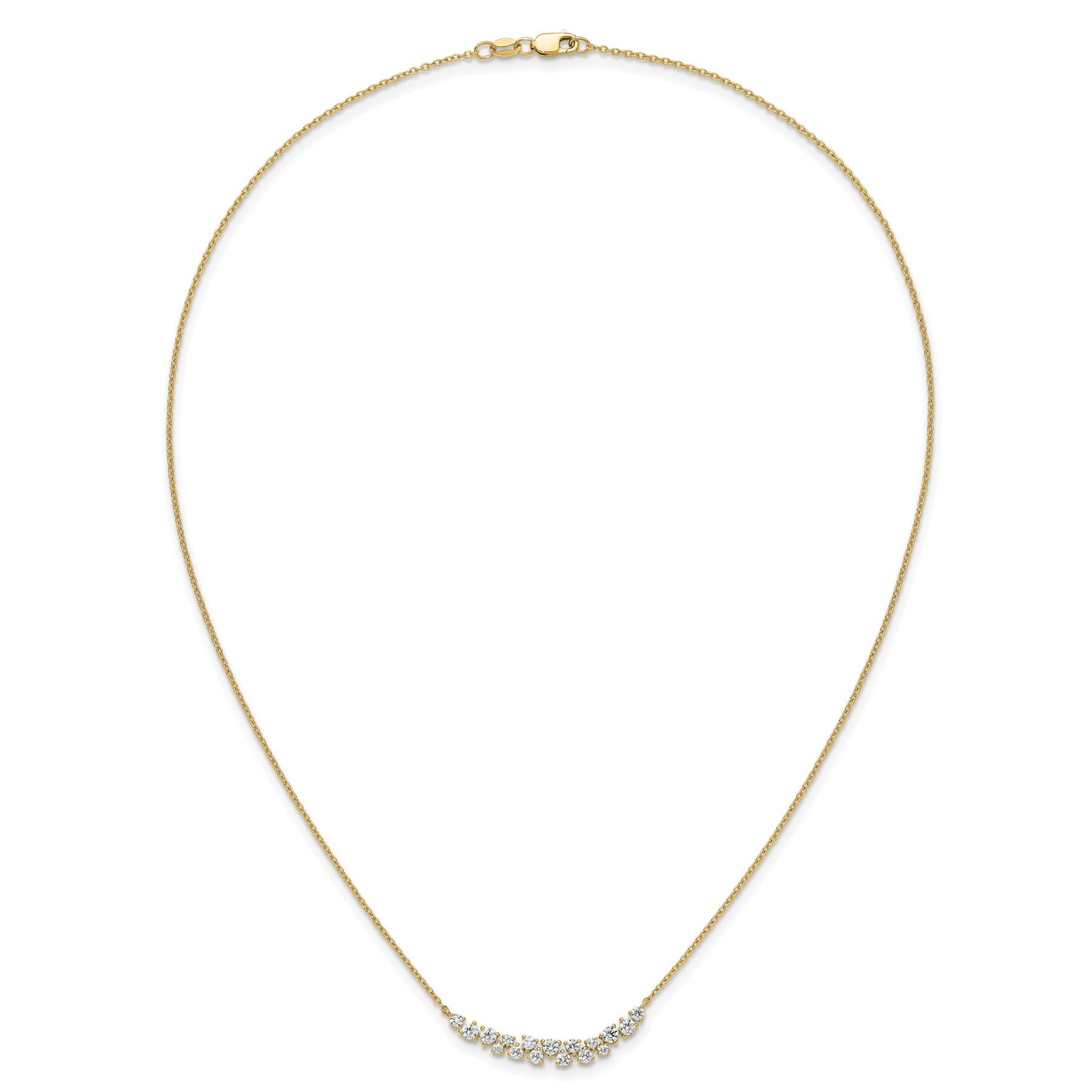 Lab Grown Diamond Fashion Bar Necklace Yellow Gold 7/8 ctw