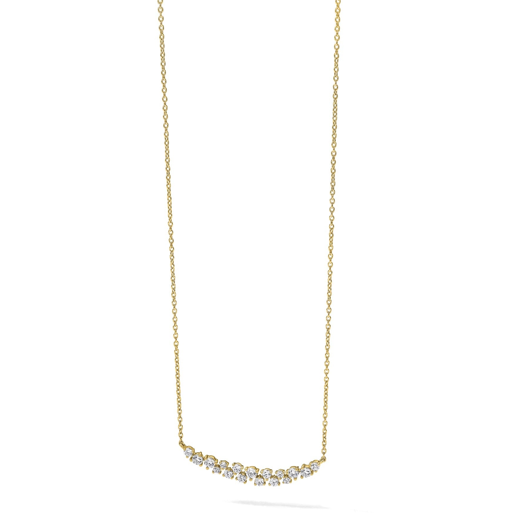 Lab Grown Diamond Fashion Bar Necklace Yellow Gold 7/8 ctw
