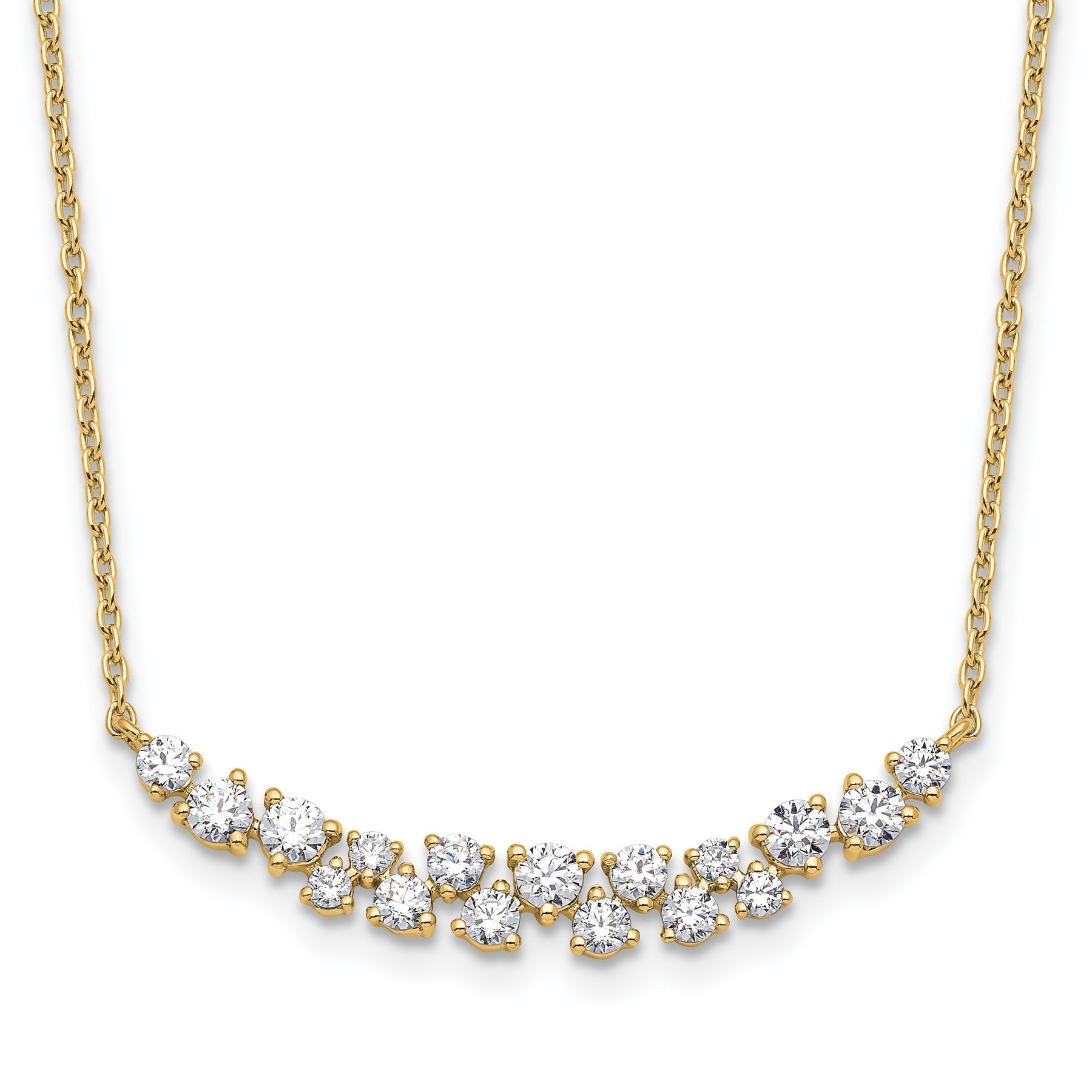 Lab Grown Diamond Fashion Bar Necklace Yellow Gold 7/8 ctw