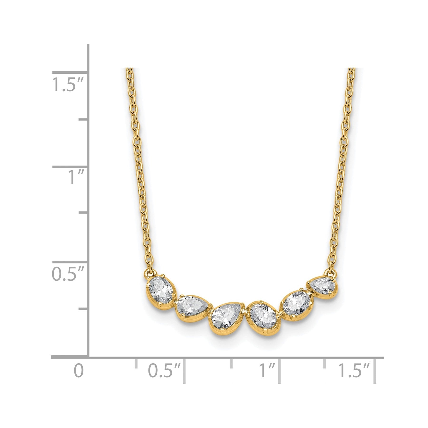 Lab Grown Diamond 14K Gold Leaf Bar Necklace