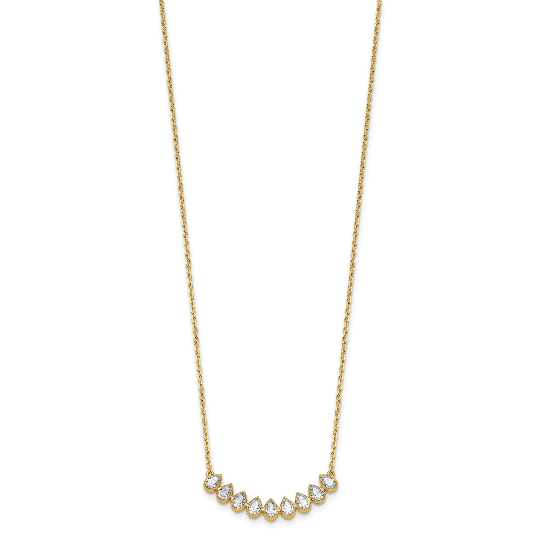 14K Gold Lab Grown Diamond Fashion Bar Necklace