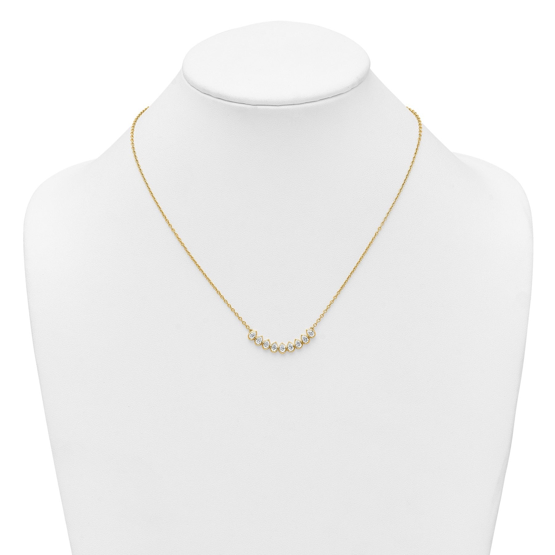 14K Gold Lab Grown Diamond Fashion Bar Necklace