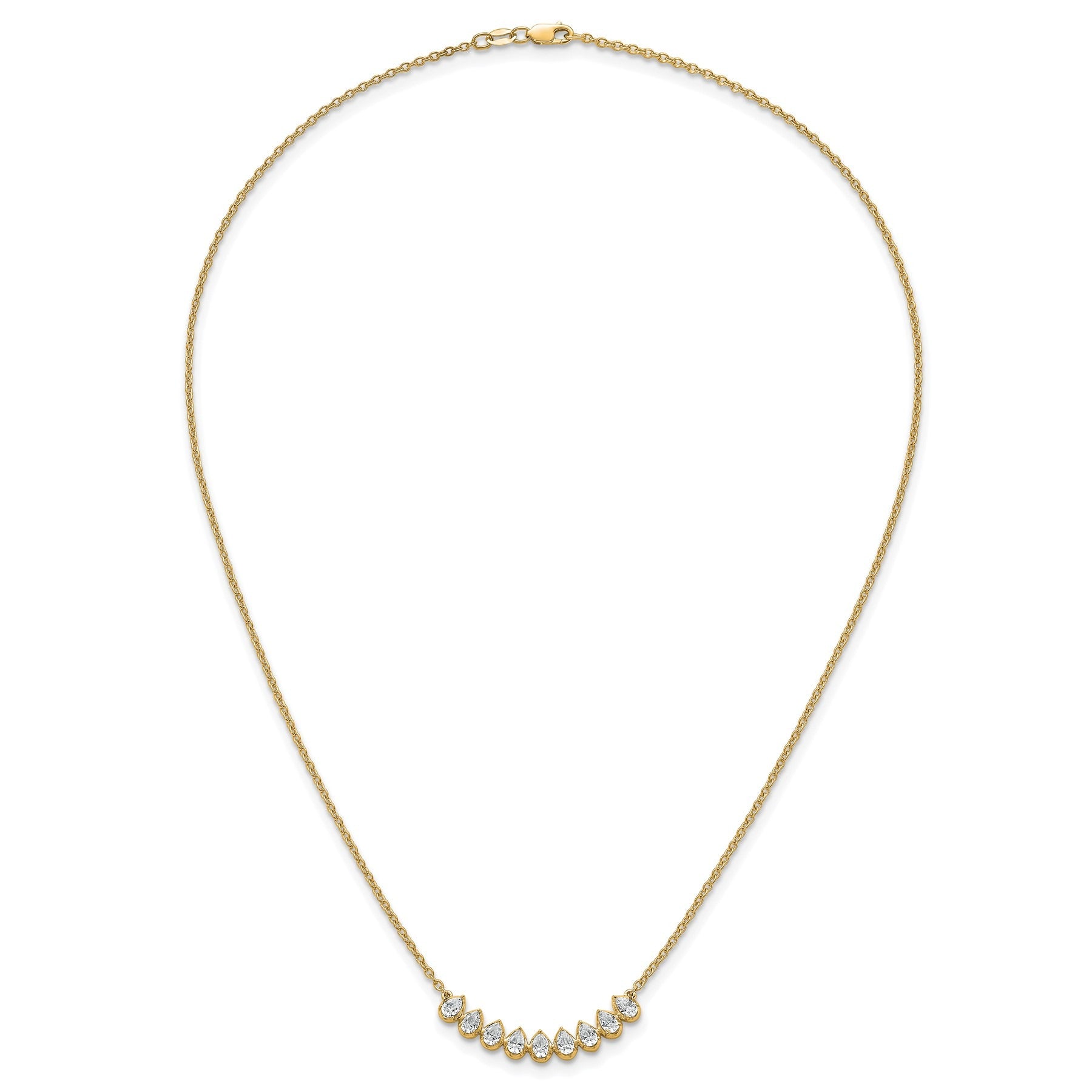 14K Gold Lab Grown Diamond Fashion Bar Necklace