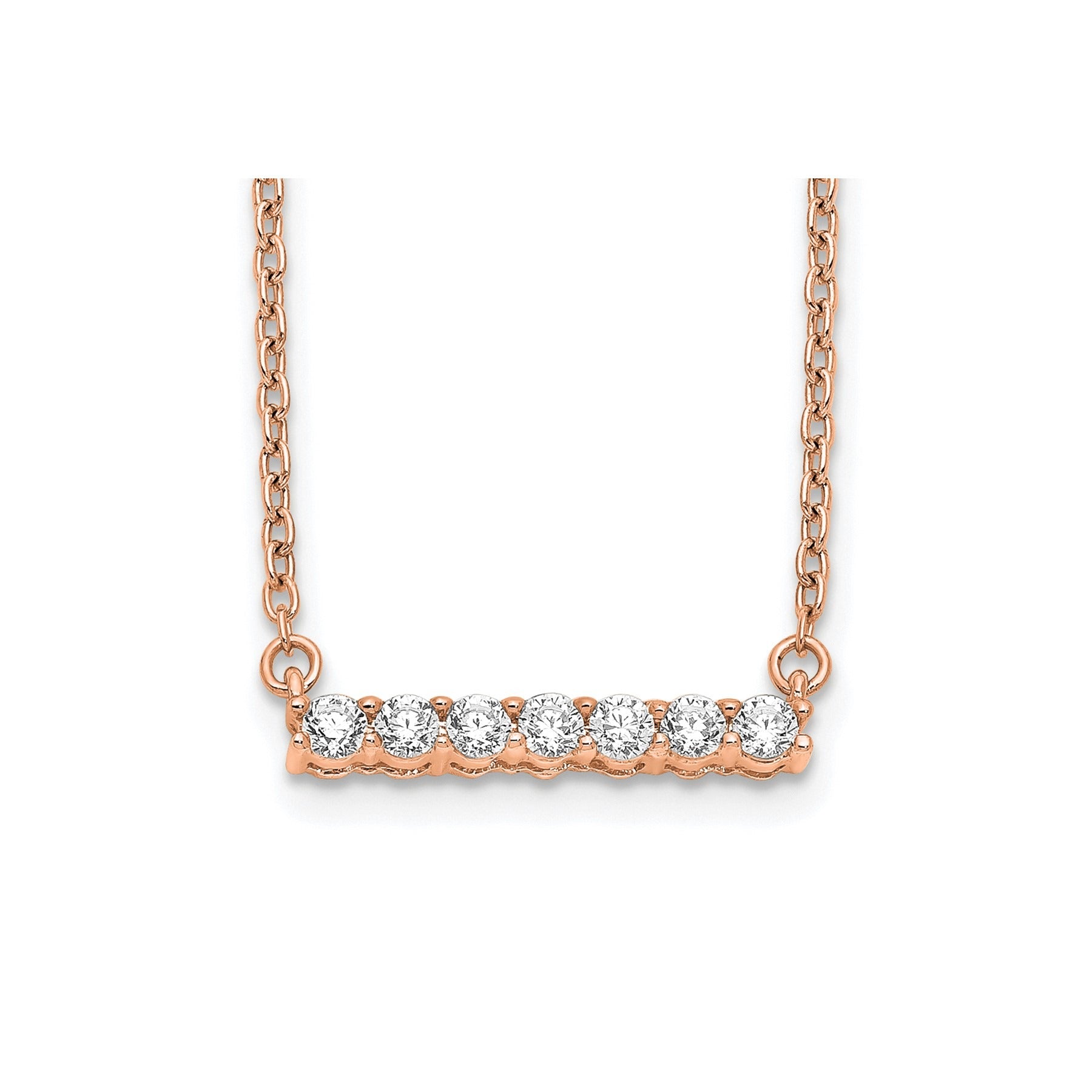 14K Gold Lab Grown Diamond Bar Necklace