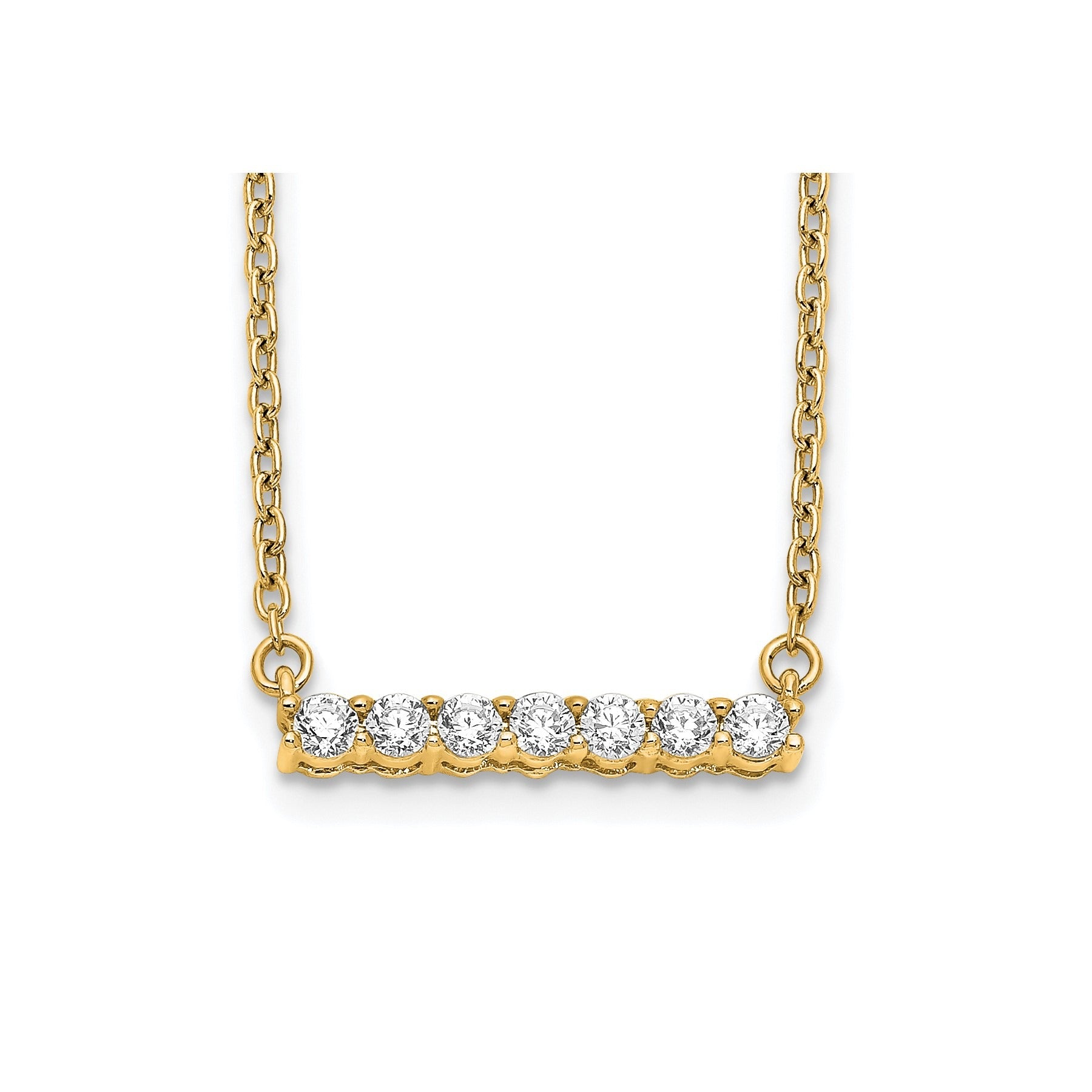 14K Gold Lab Grown Diamond Bar Necklace