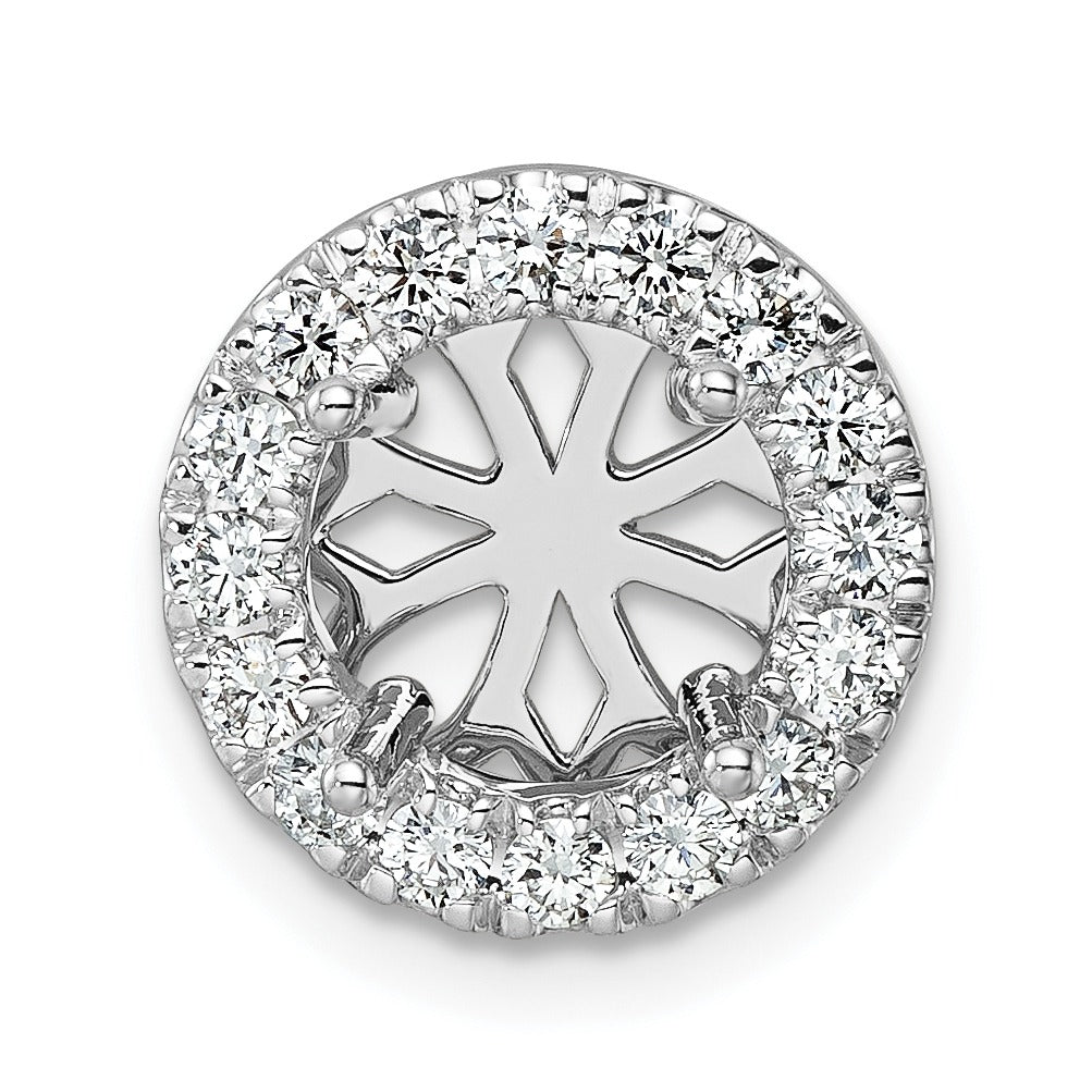 14k Gold Lab Grown Diamond Round Halo Chain Slide Pendant