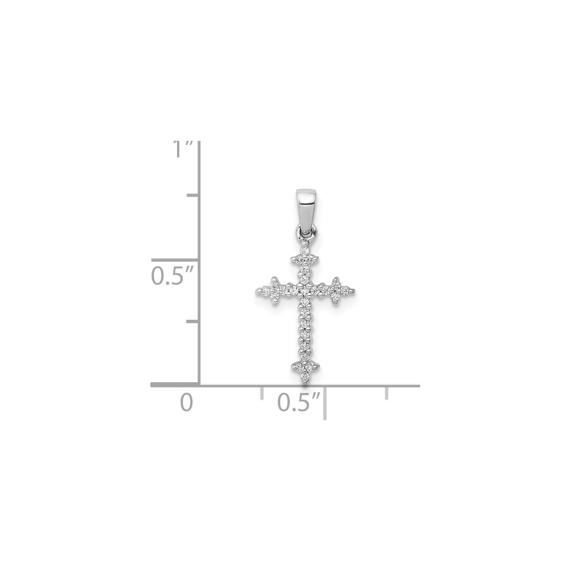 14k Gold 1/10 carat Lab Grown Diamond Cross Pendant