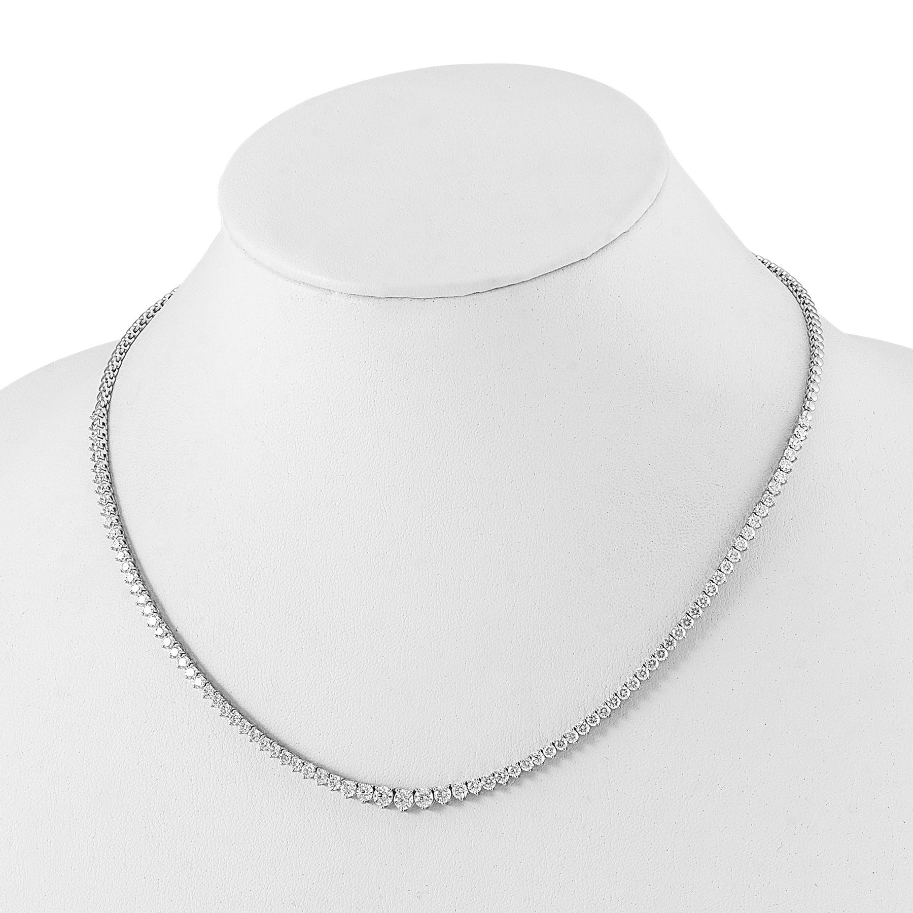 14k White Gold Lab Grown Diamond Tennis Necklace 6 1/2 ctw