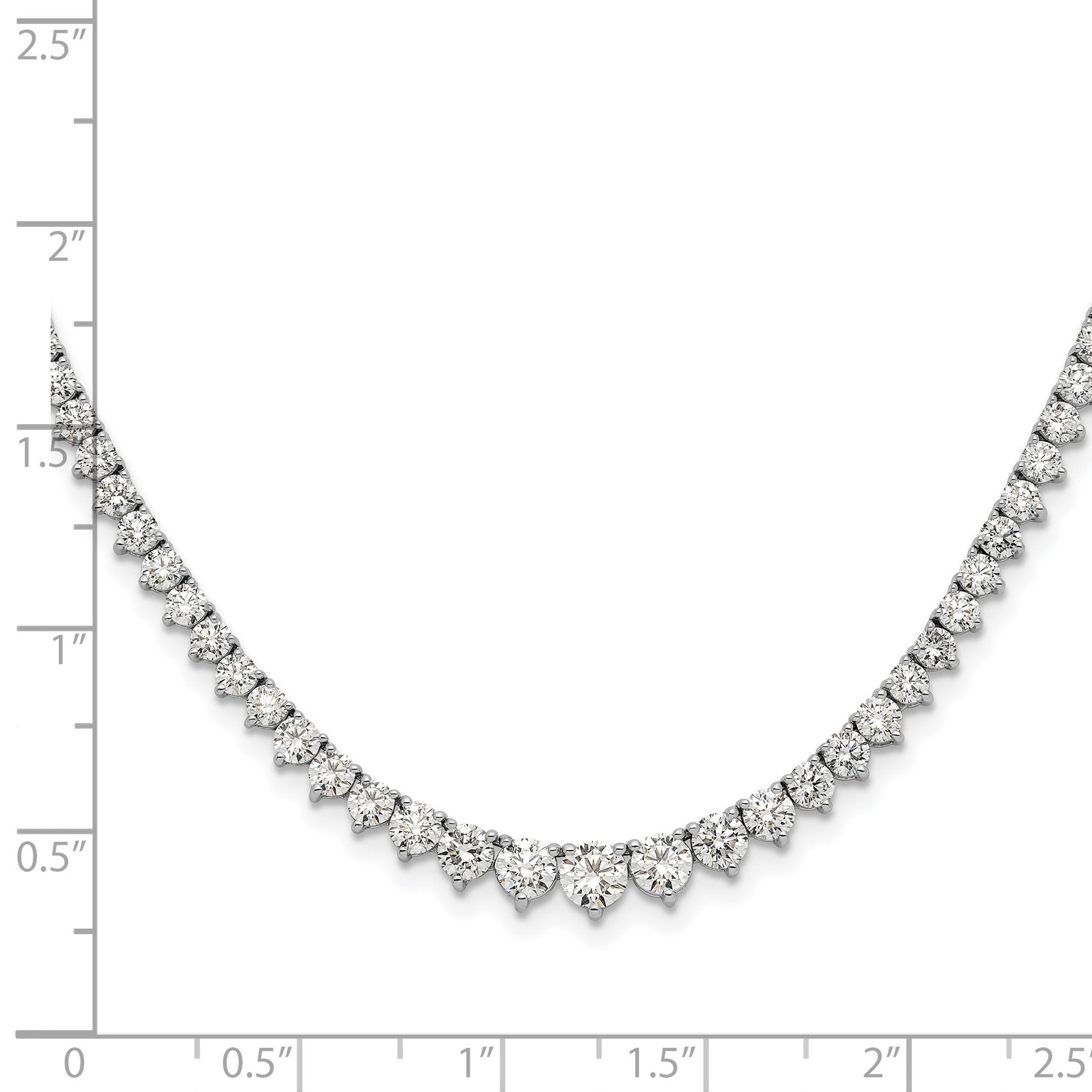 14k White Gold Lab Grown Diamond Tennis Necklace 6 1/2 ctw