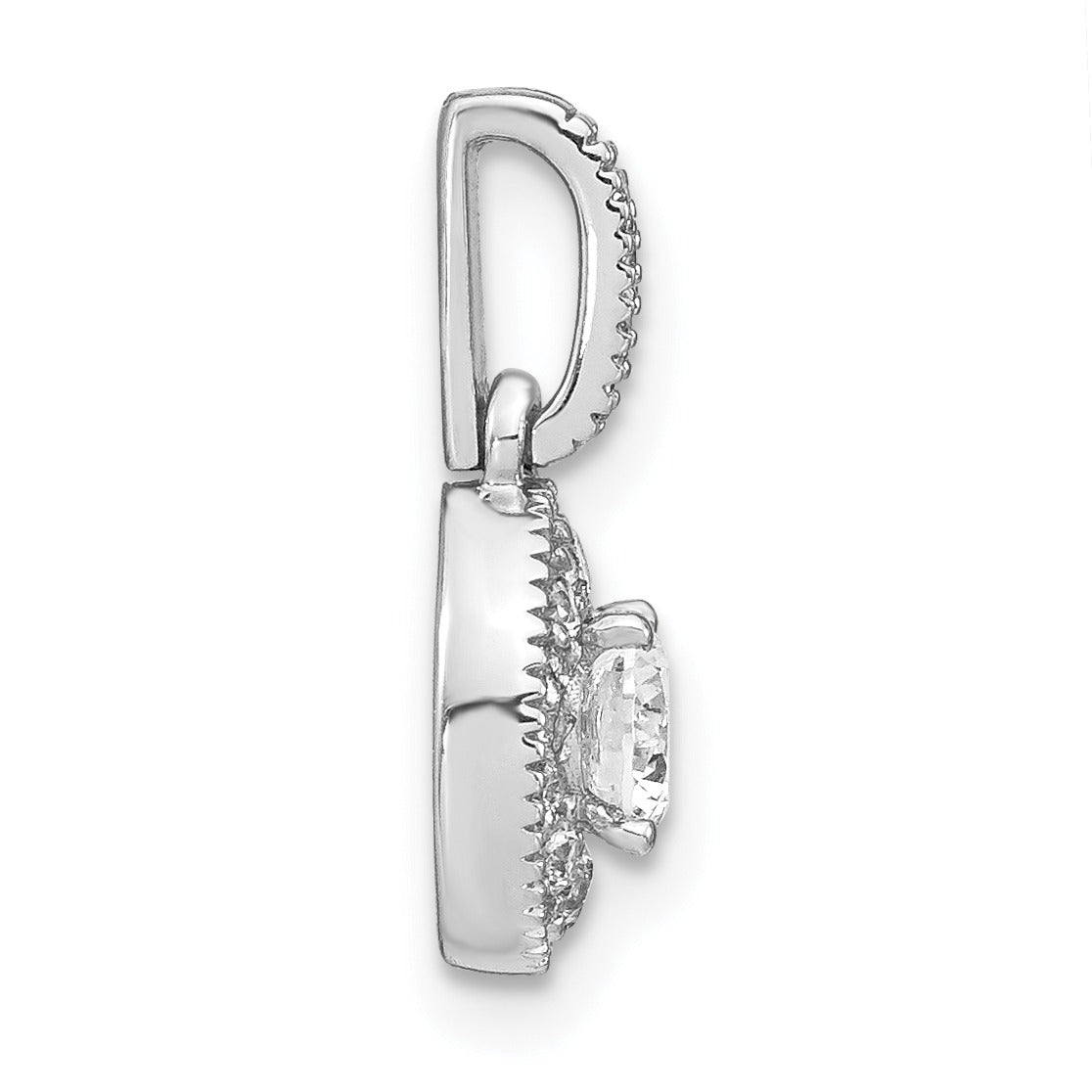 14k Gold Lab Diamond Oval Vintage Pendant 1/2 ct