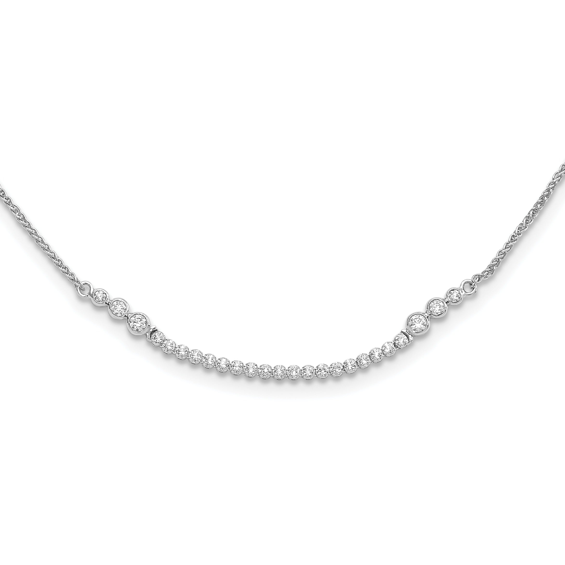 Lab Grown Diamond Tennis Style Bolo Necklace 14k White Gold