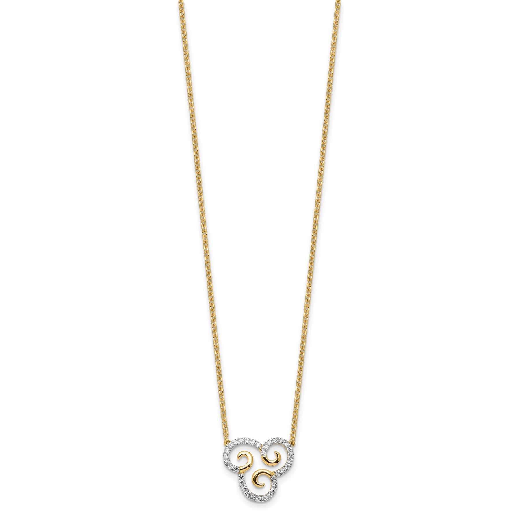 14k 1/4 carat Lab Grown Diamond Complete Swirl Necklace