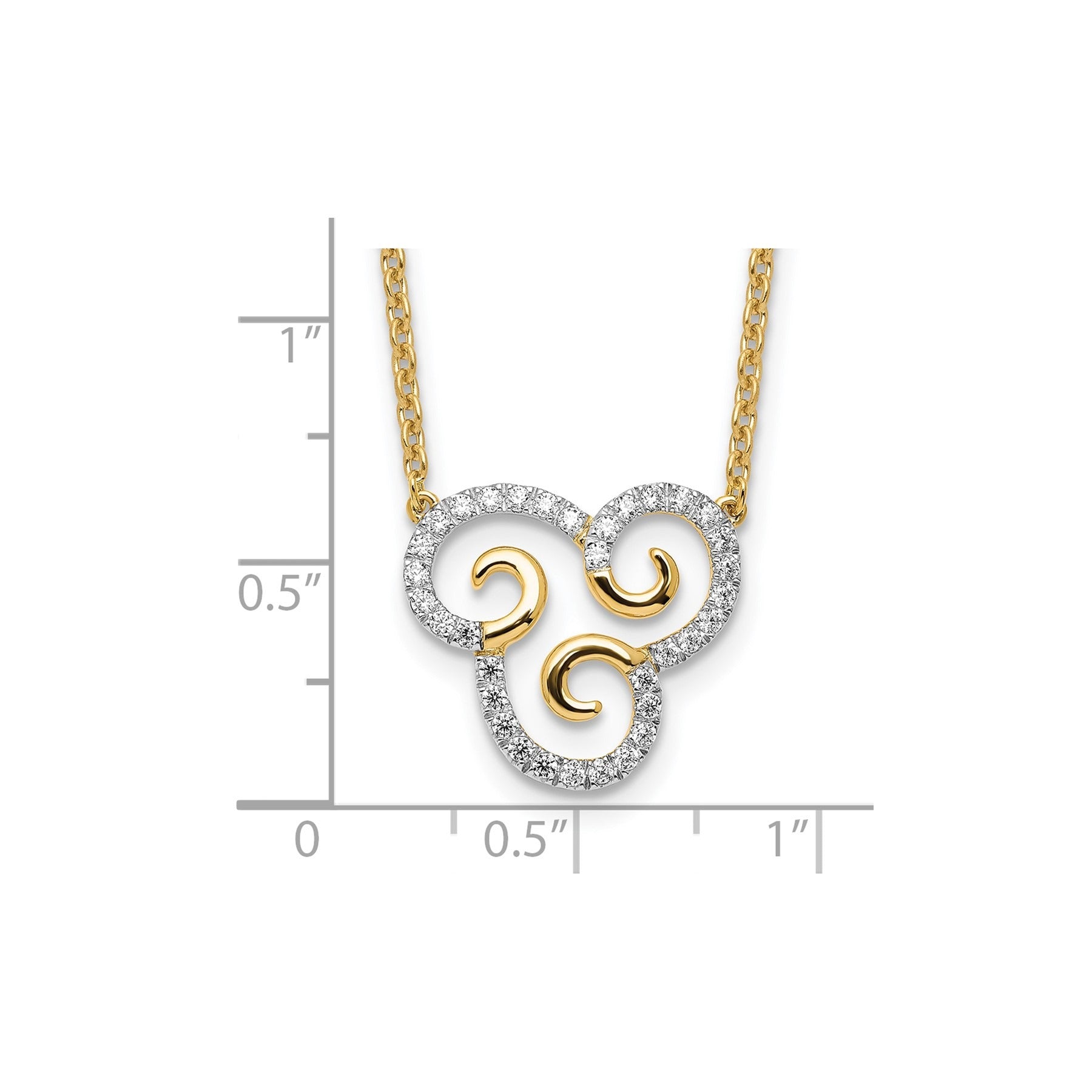 14k 1/4 carat Lab Grown Diamond Complete Swirl Necklace