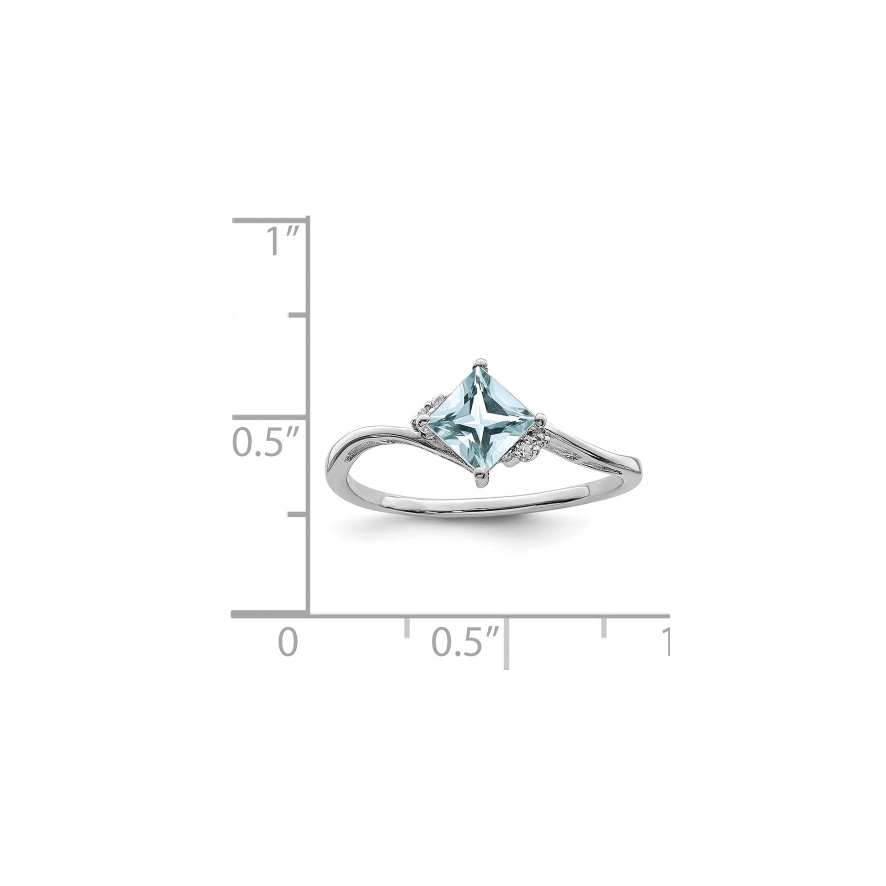 Diamond and Aquamarine Bypass Ring