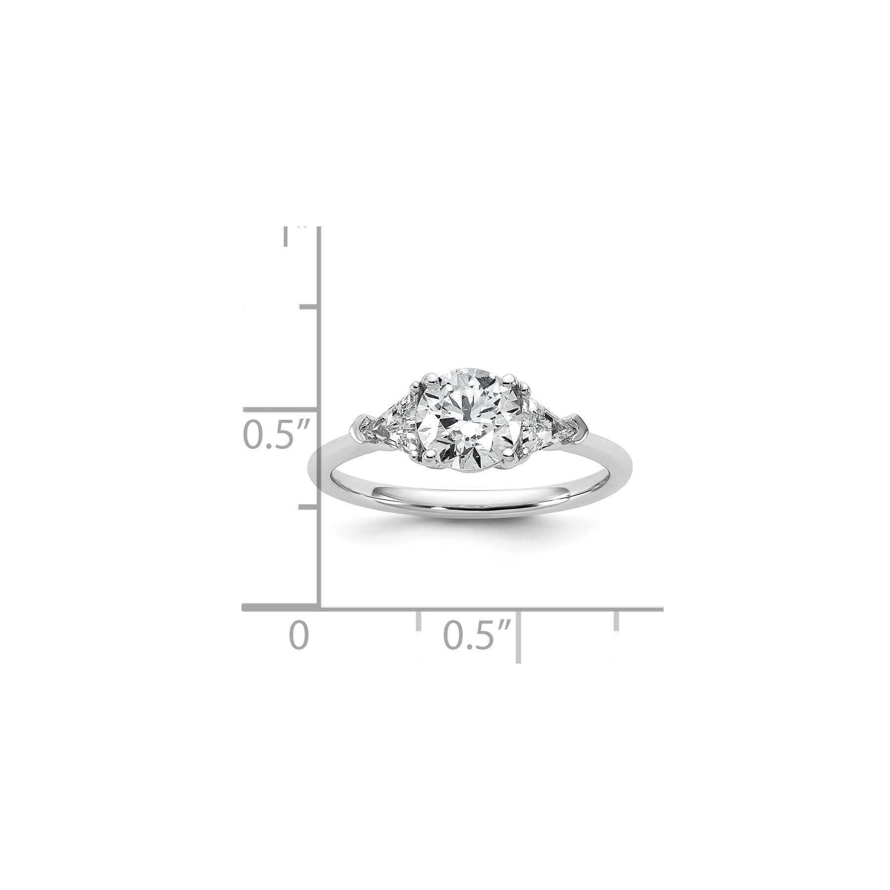 14K White Gold Lab Grown Diamond 3-Stone Engagement Ring