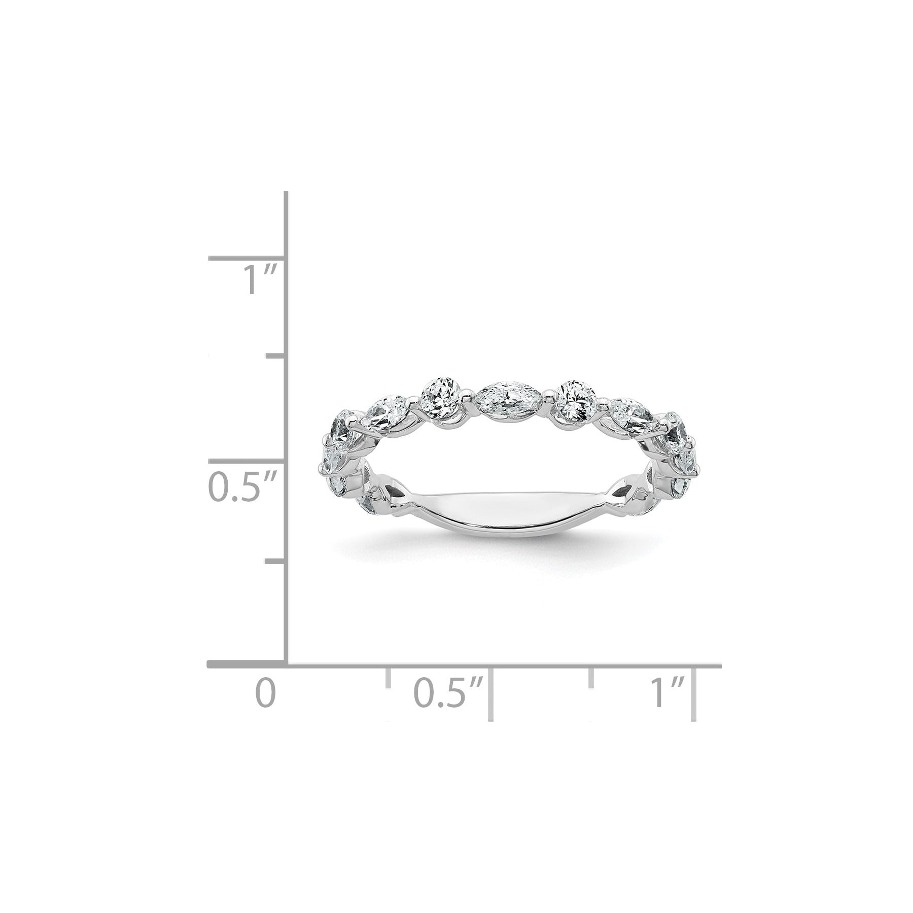 14K White Gold Lab Grown Diamond Wedding Band Ring