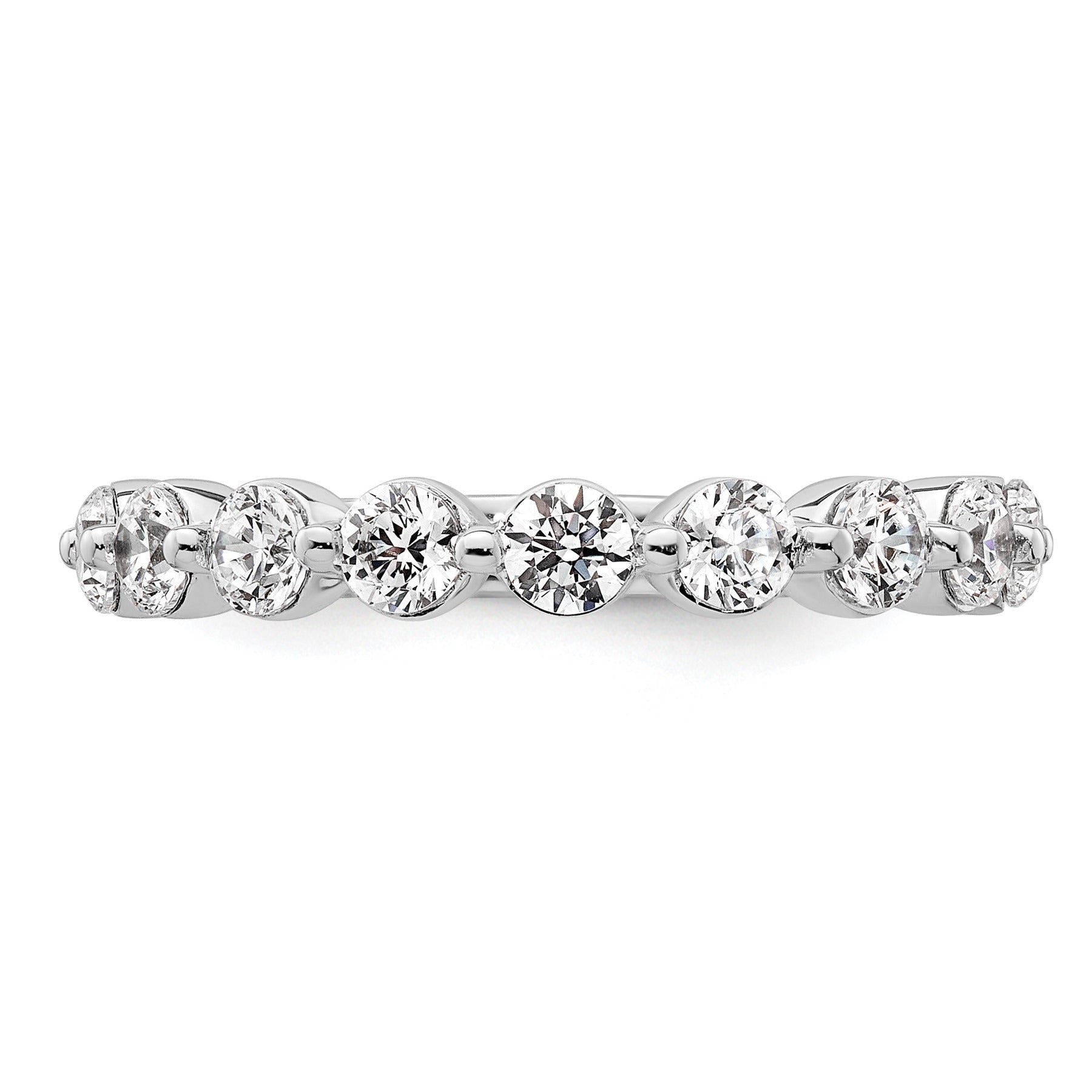 14K White Gold Lab Grown Round Diamond Wedding Band Ring