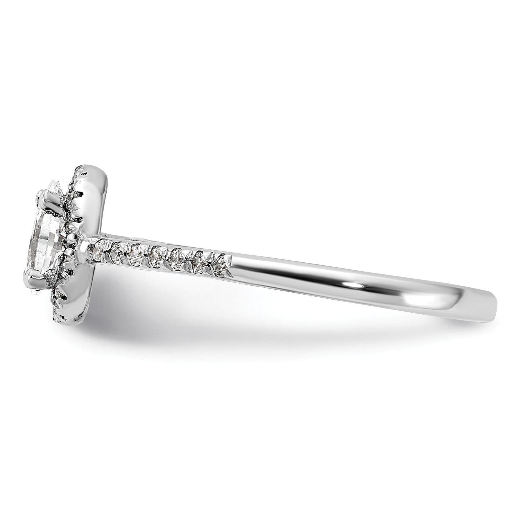 14K White Gold Lab Grown Oval Diamond Halo Engagement Ring