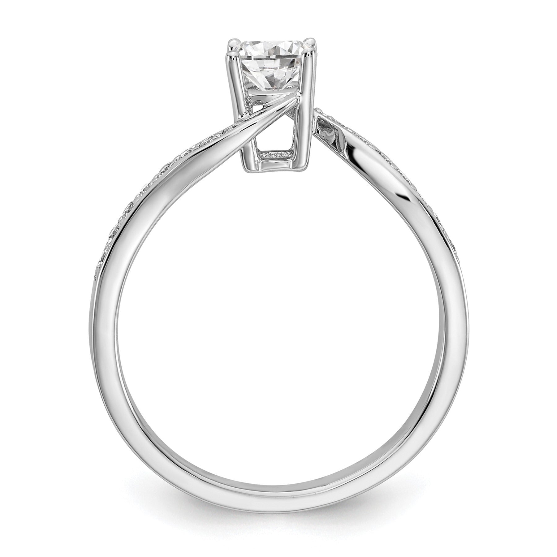 14k White Gold Lab Grown Diamond Round By-Pass Engagement Ring 5/8 ctw