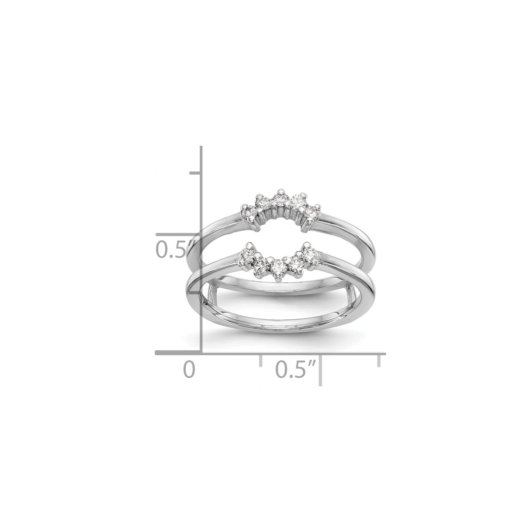 14k White Gold Lab Grown Diamond Ring Guards