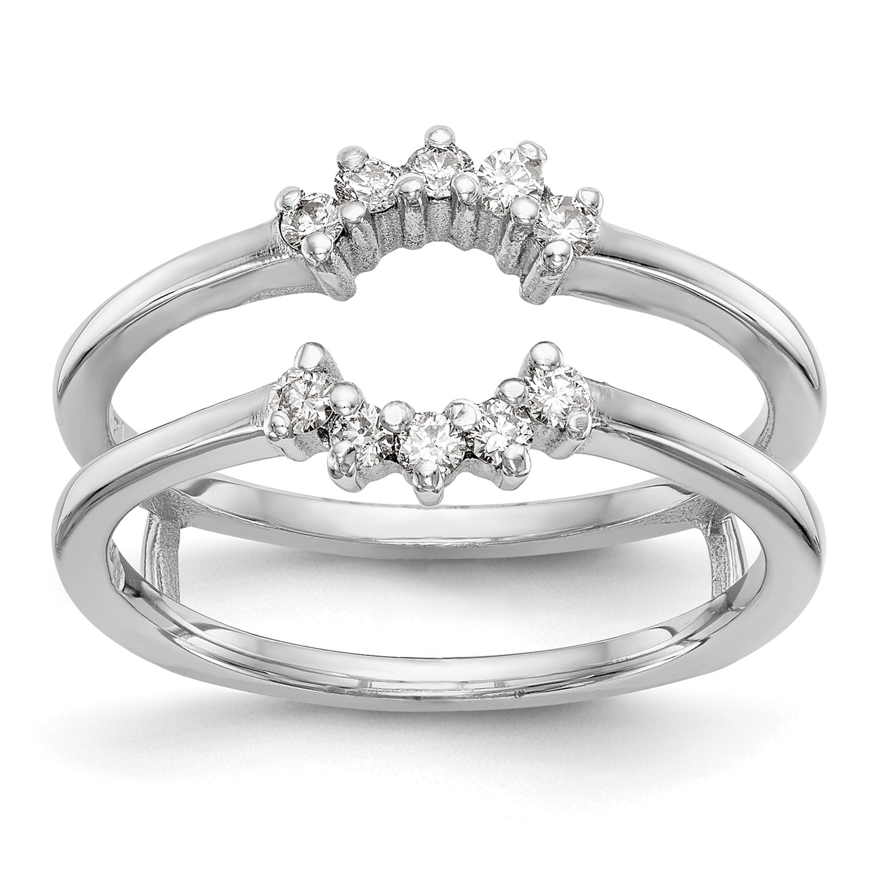 14k White Gold Lab Grown Diamond Ring Guards