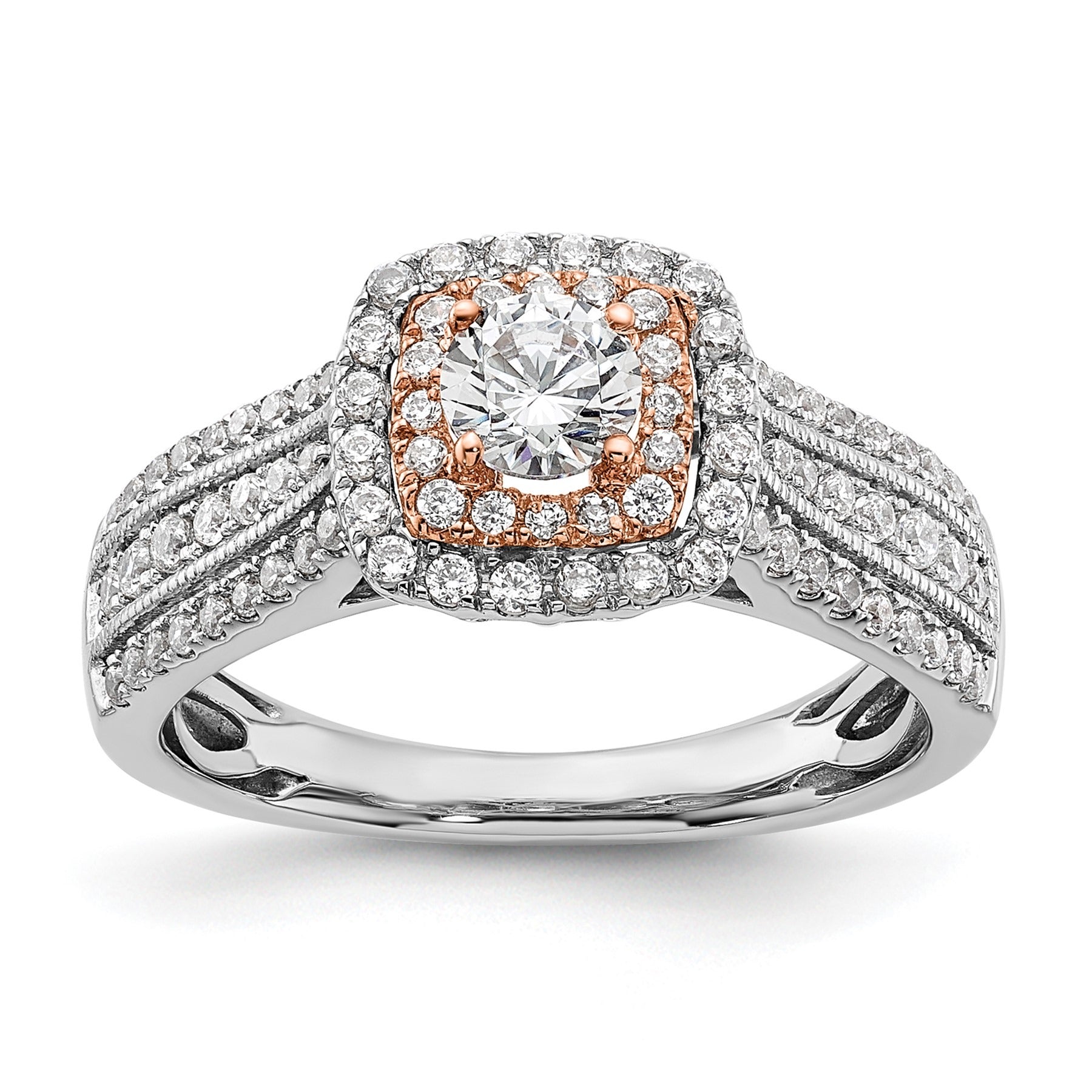 Two-Tone Eternal Promise Lab Grown Diamond Halo Ring