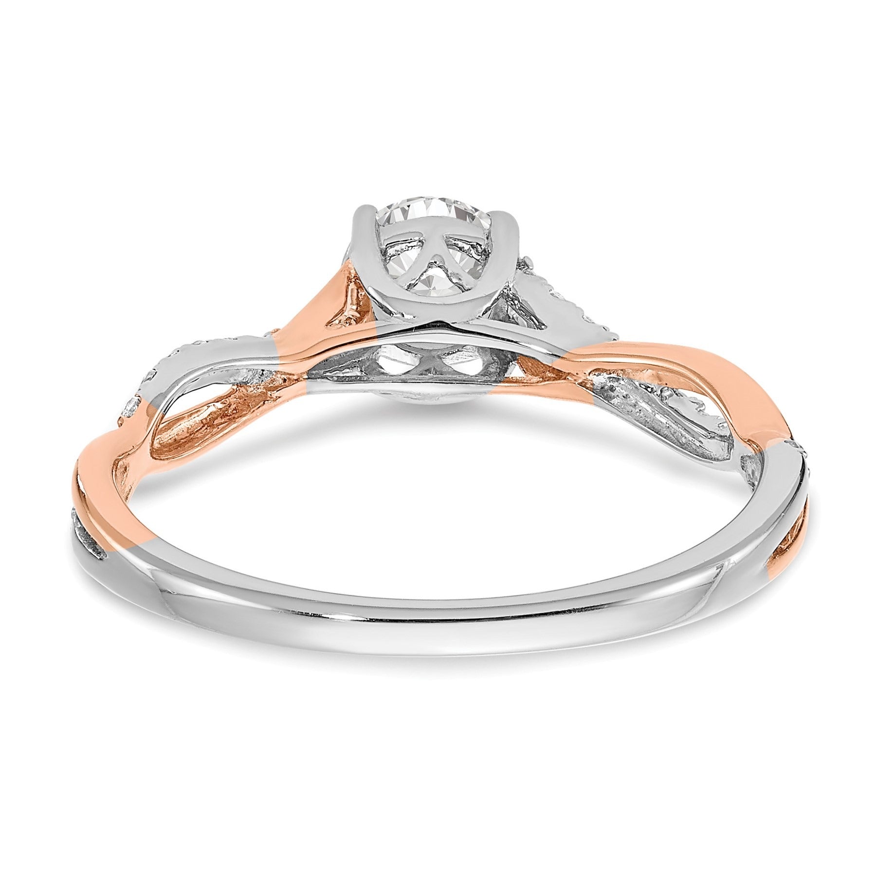 14k Two-tone Gold Lab Grown Diamond Bypass Engagement Ring 0.62 carat