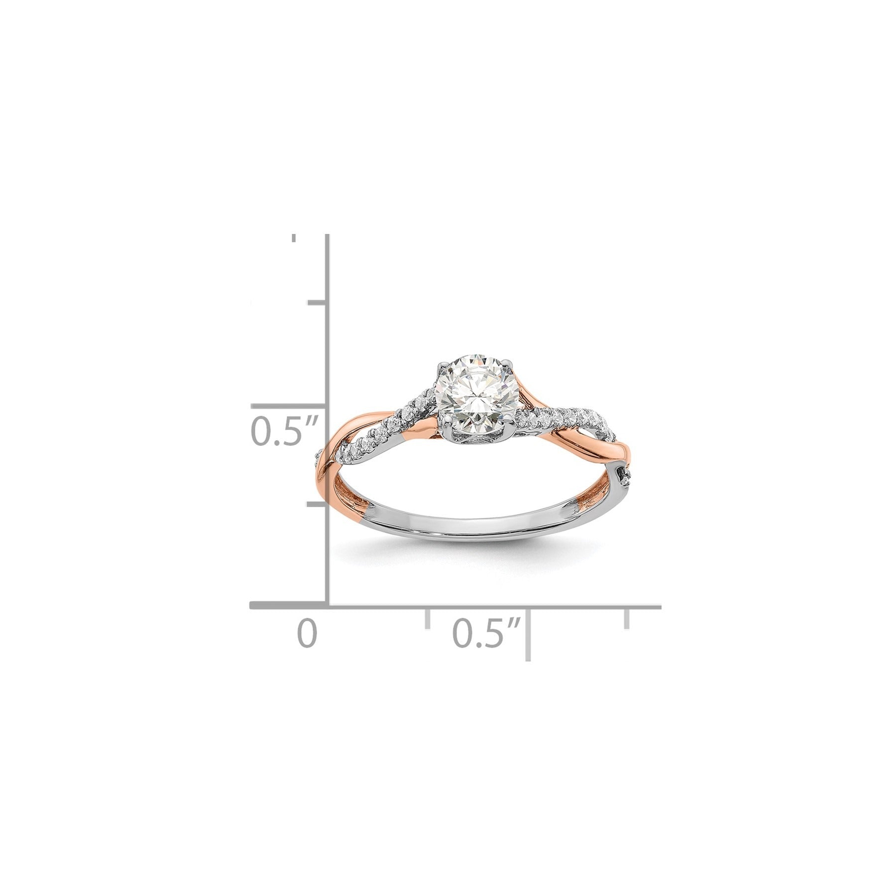 14k Two-tone Gold Lab Grown Diamond Bypass Engagement Ring