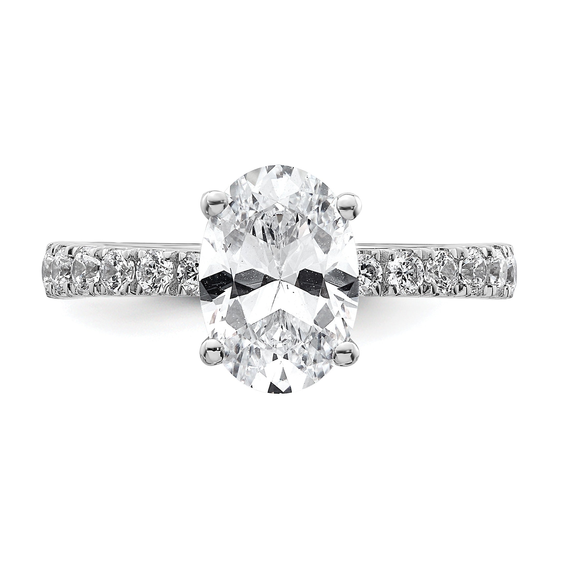 14K White Gold Lab Grown Diamond Oval Engagement Rings