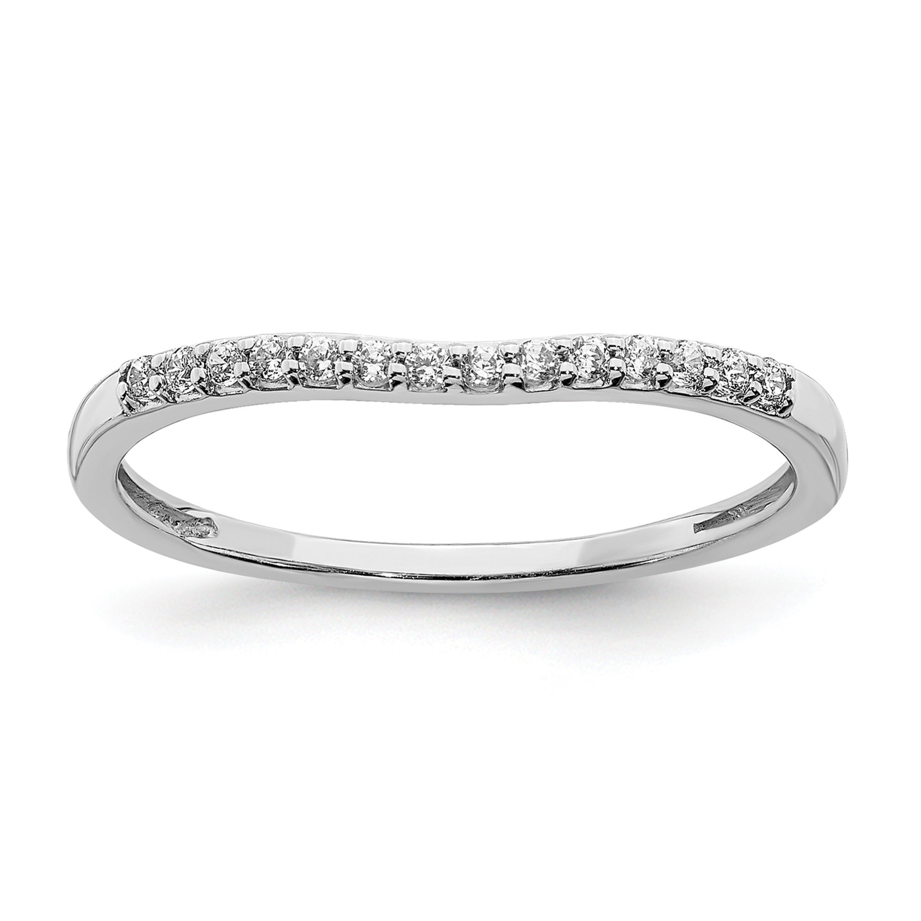 10k White Gold 1/10 carat Lab Grown Diamond Wedding Band