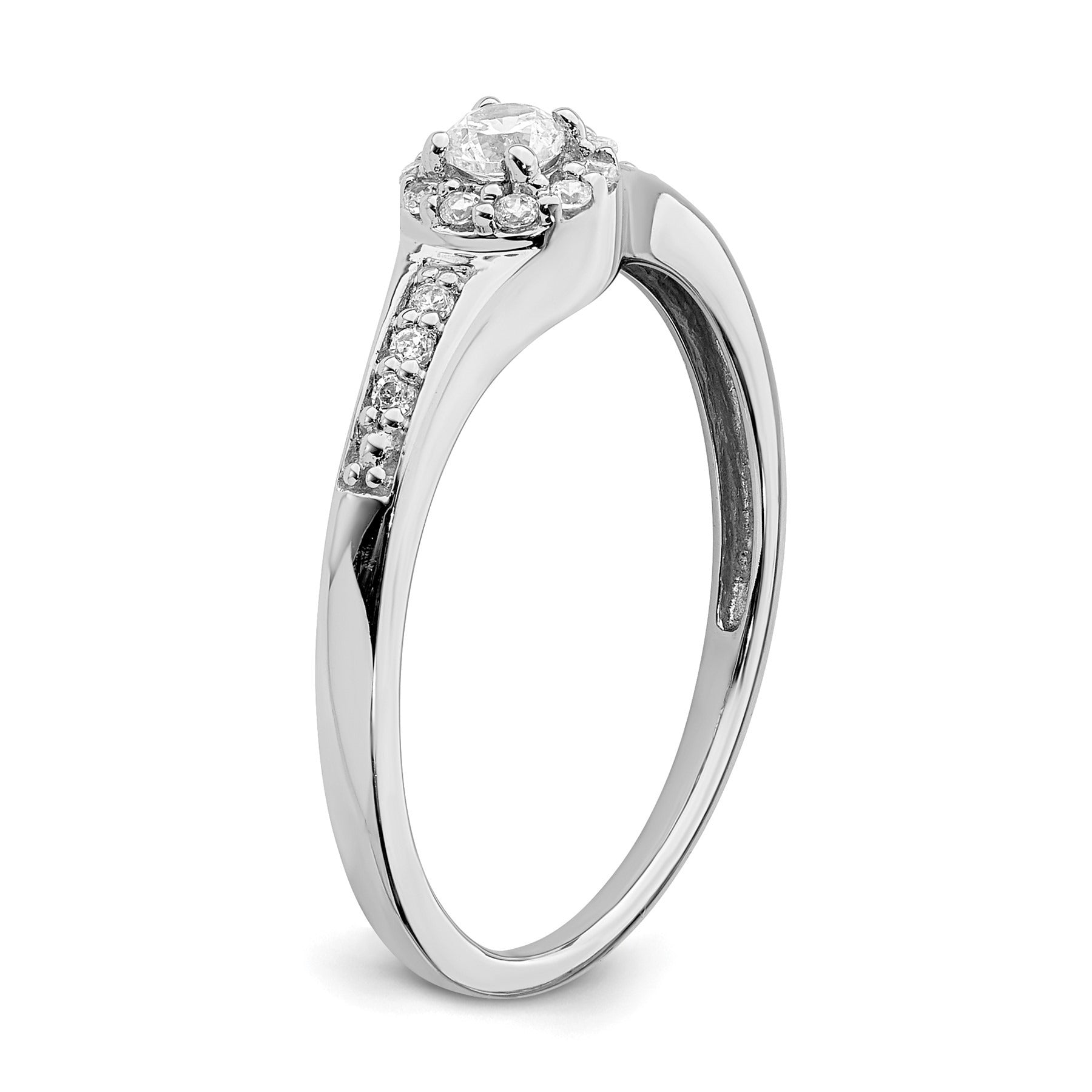 Lab Grown Diamond Cluster Engagement Ring 10K White Gold 0.2 Ct