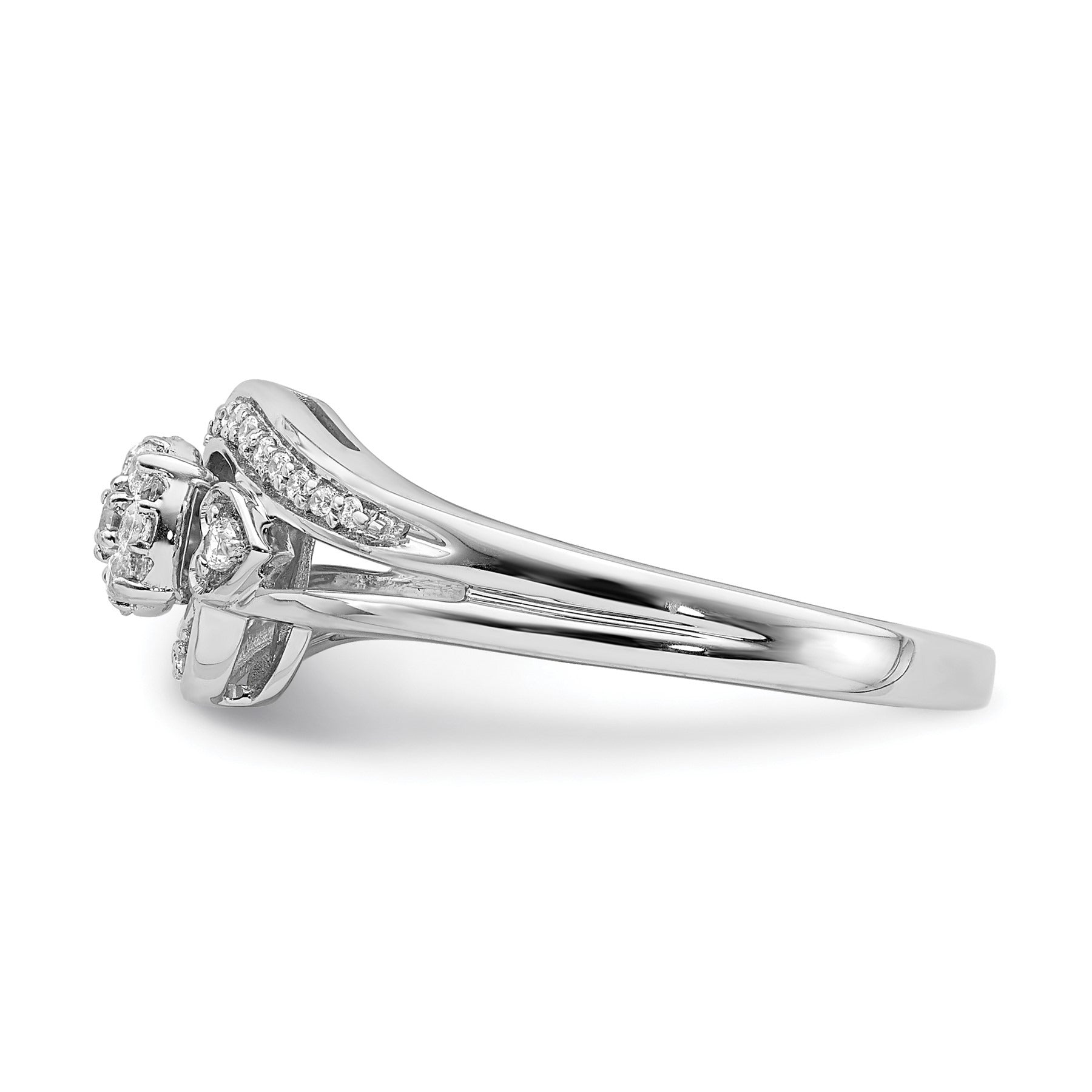 10K White Gold Lab Grown Diamond Cluster Engagement Ring
