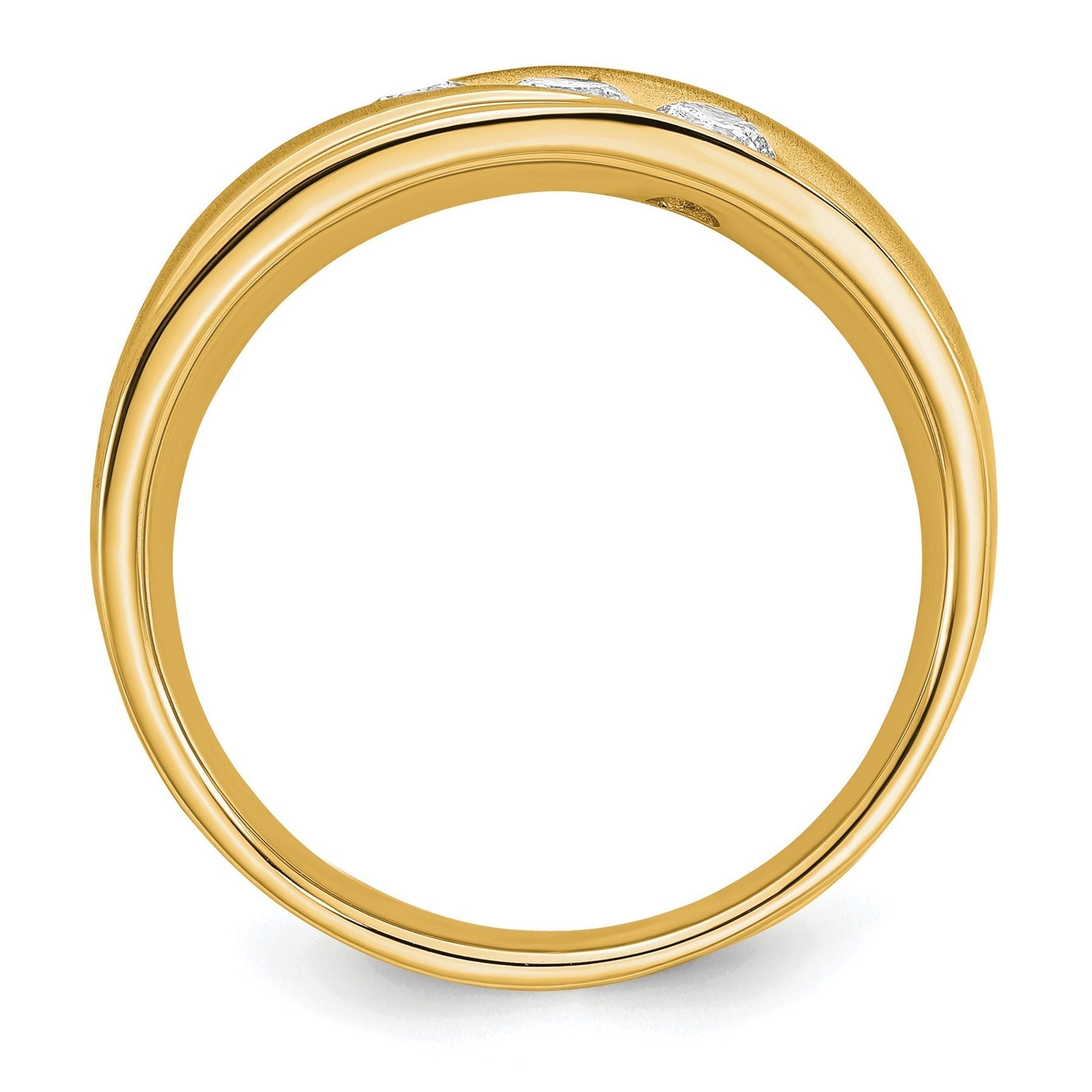 Lab Grown Diamond Three Stone Wedding Band Men Ring 0.625 ct
